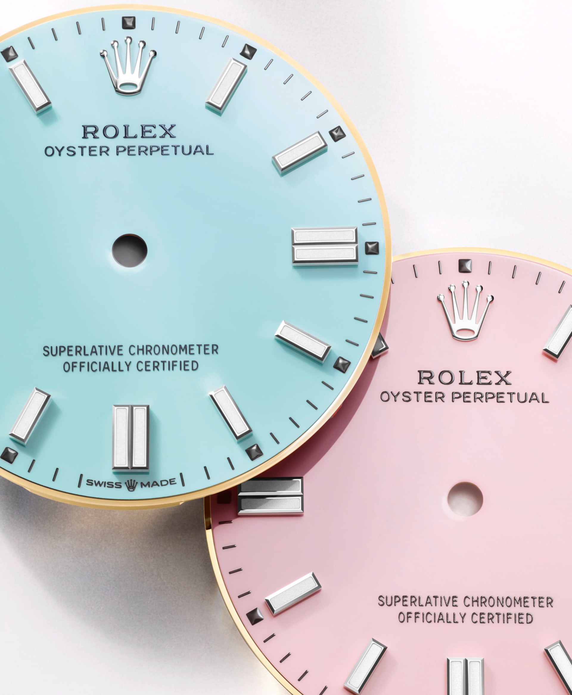 صفحه‌های فیروزه‌ای و صورتی Oyster Perpetual