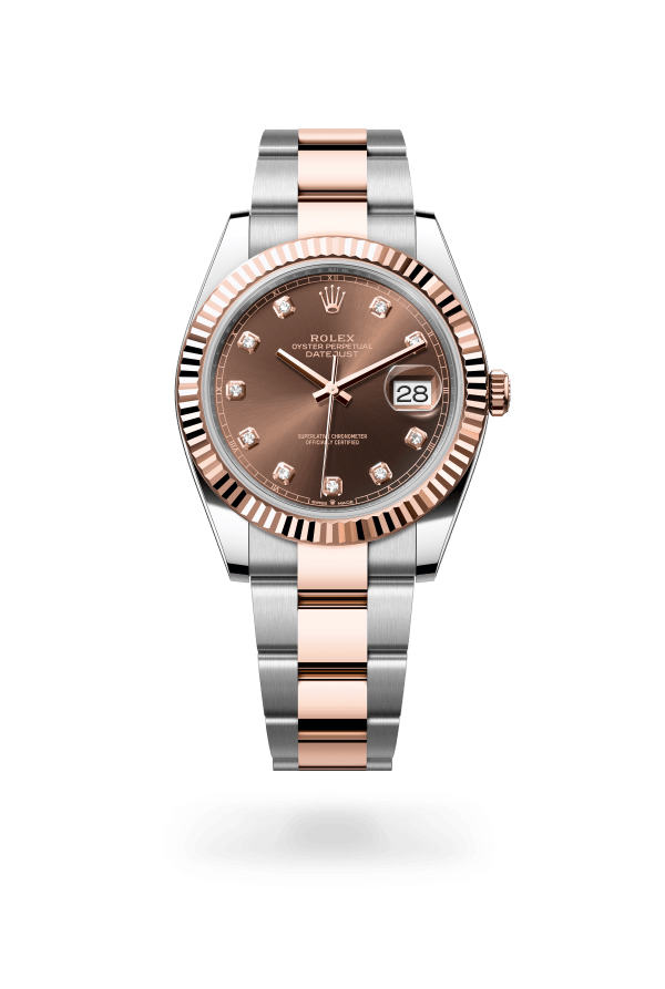 Rolex Datejust 41 Steel & Rose Gold Chocolate Diamond Dot Dial – Oyster