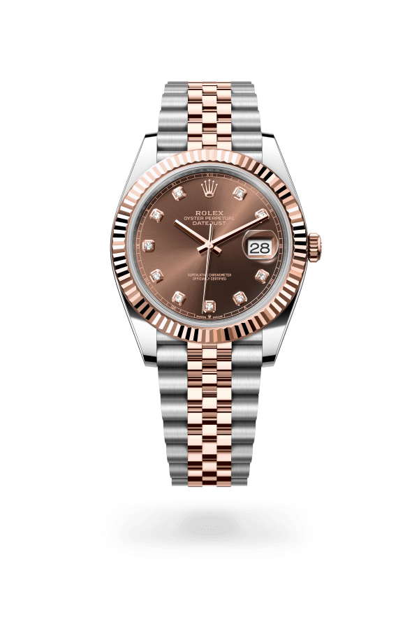 Rolex Datejust 41 Steel & Rose Gold Chocolate Diamond Dot Dial – Jubilee