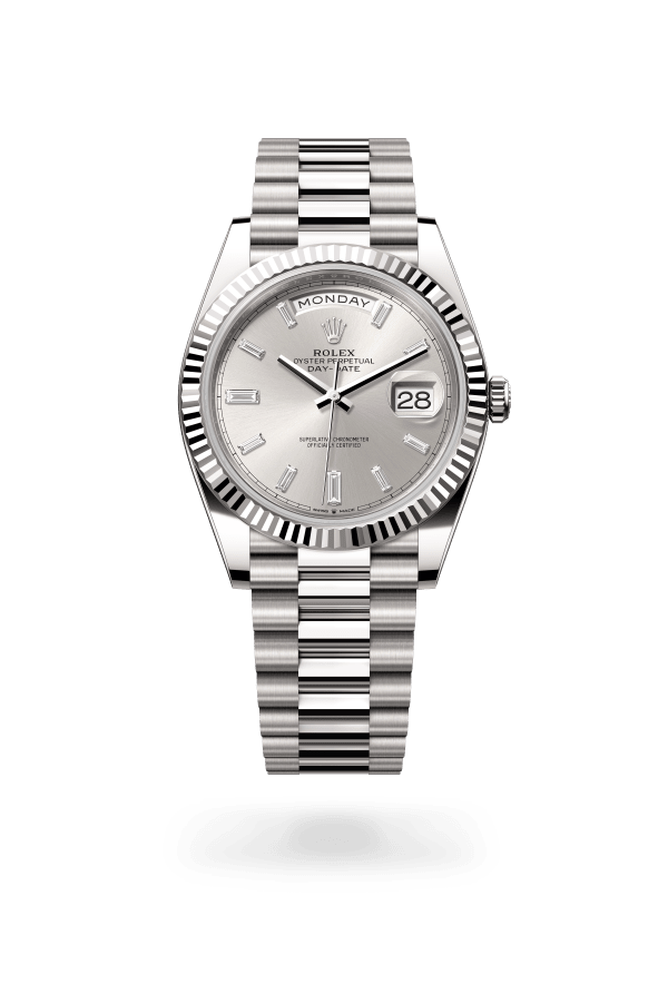 Rolex Day-Date 40 White Gold Olive RBR 228239