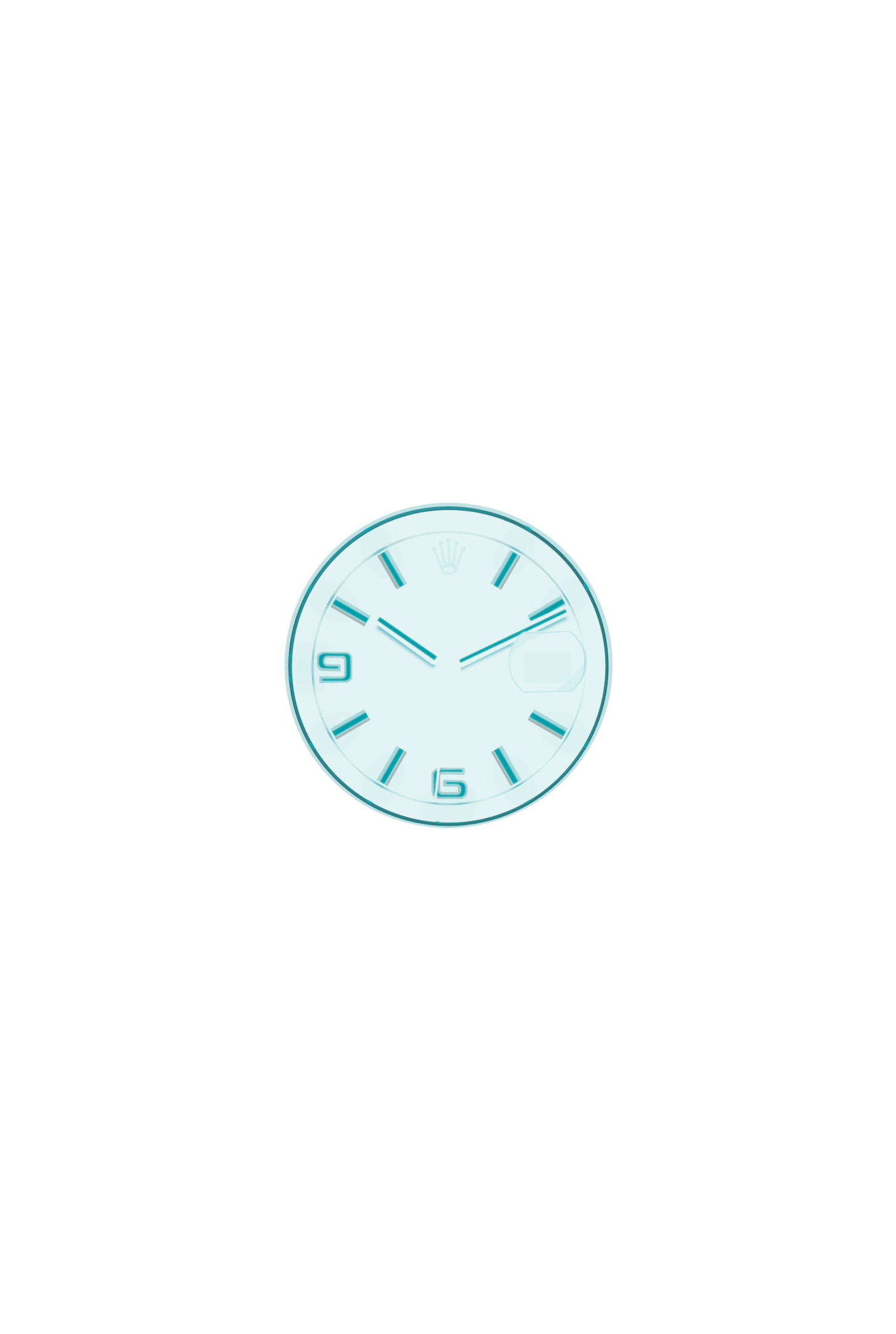 Land-Dweller 36, Oyster, 36 mm, platinum, Dial : Ice blue, honeycomb 
motif, Rolex