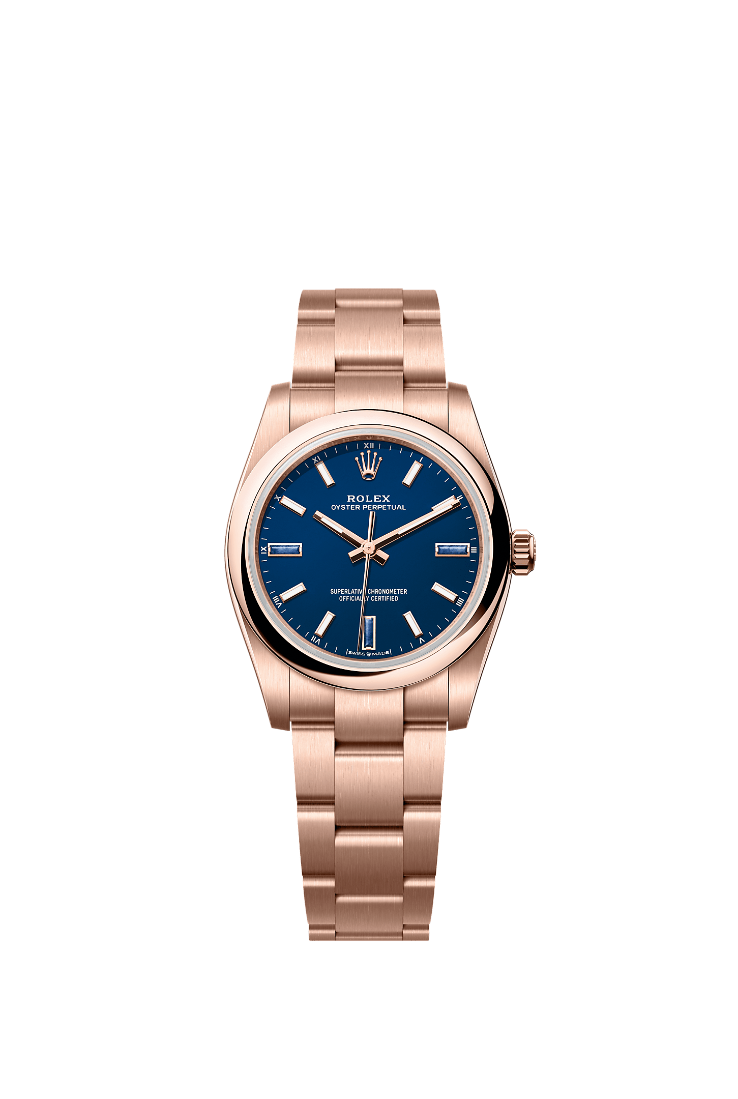 Oyster Perpetual 34, Oyster, 34 mm, Everose-Gold, Zifferblatt : <i>Blue stone</i>, Rolex