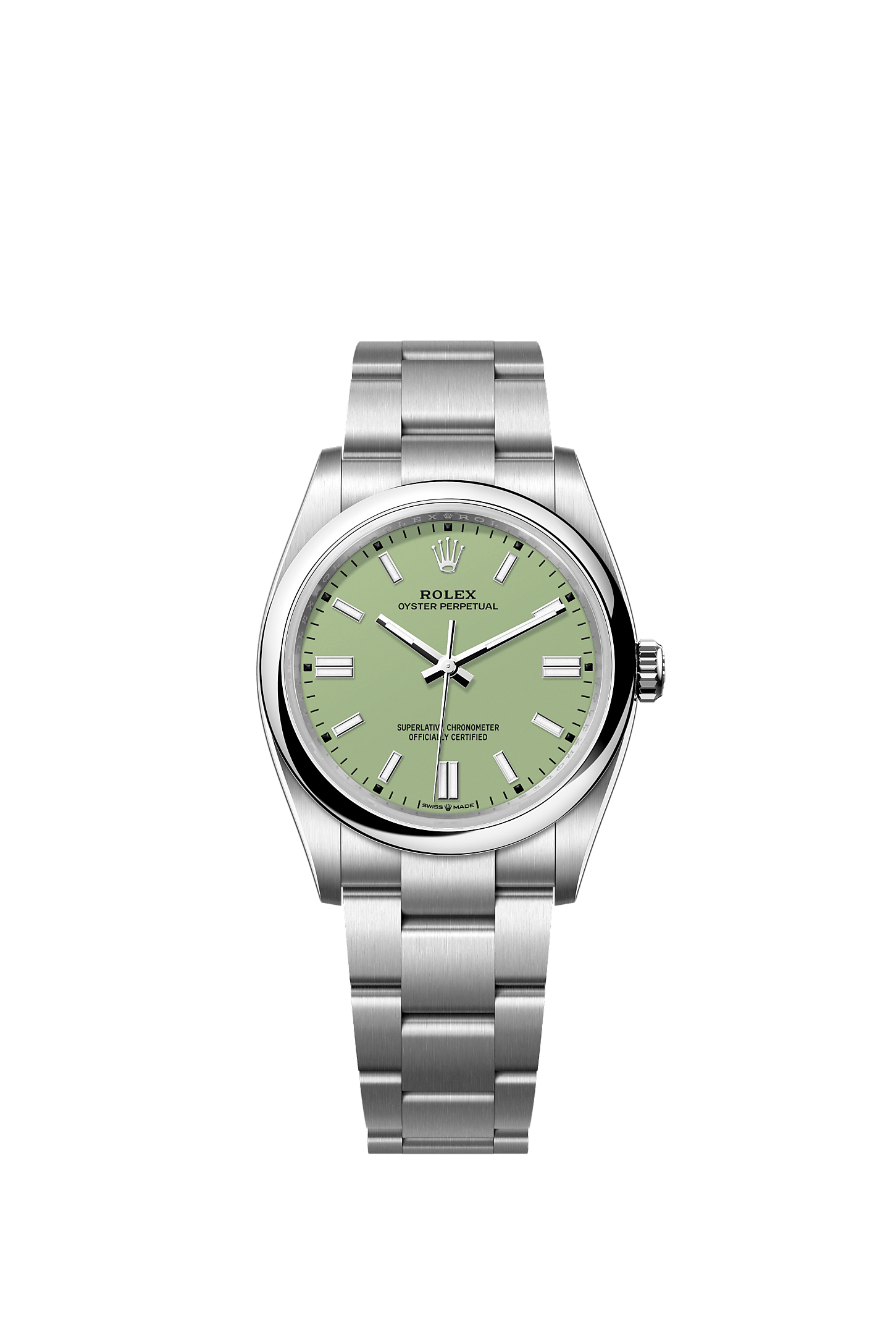Oyster Perpetual 36, Oyster, 36 mm, Oystersteel, Dial : Pistachio, Rolex