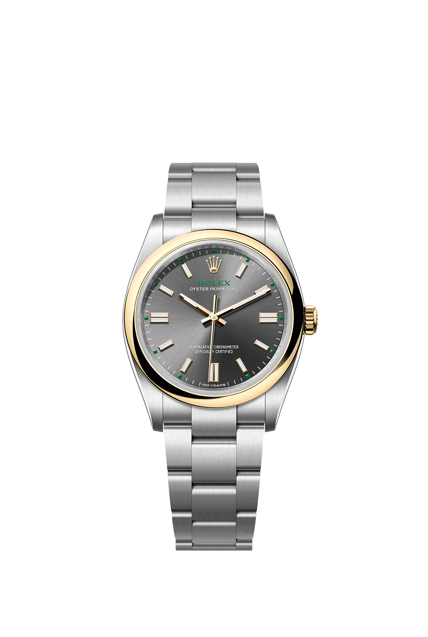 Oyster Perpetual 36, Oyster, 36 mm, Oystersteel and yellow gold, Dial : Slate, Rolex