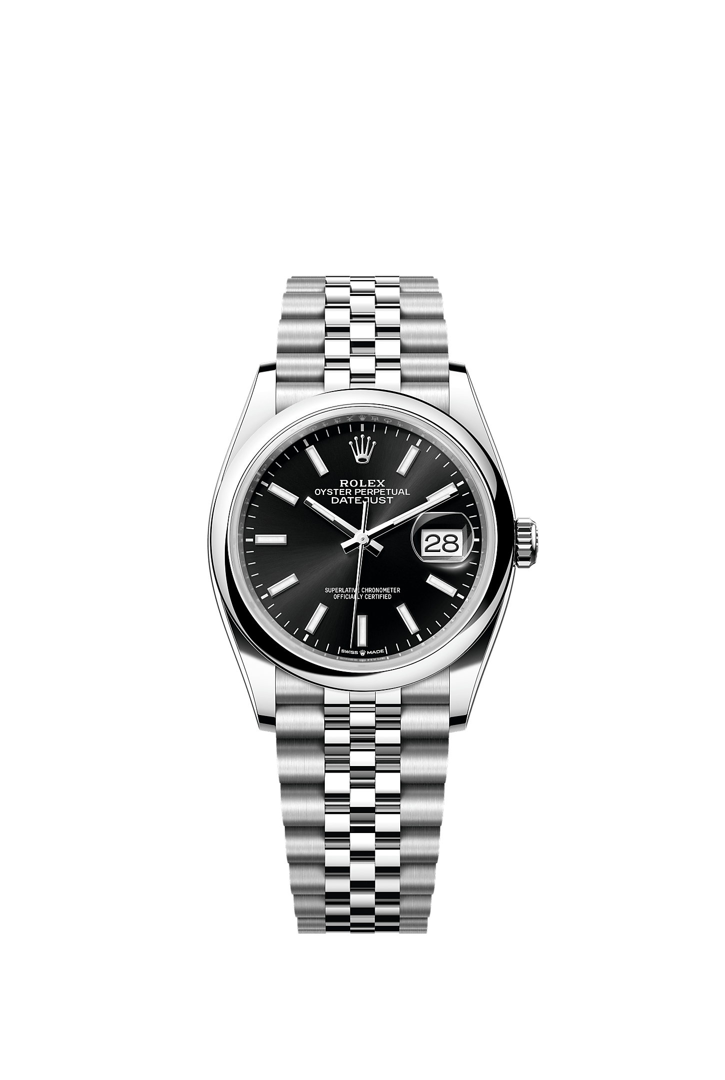 Datejust 36, Oyster, 36 mm, Oystersteel, Dial : Bright black, Rolex