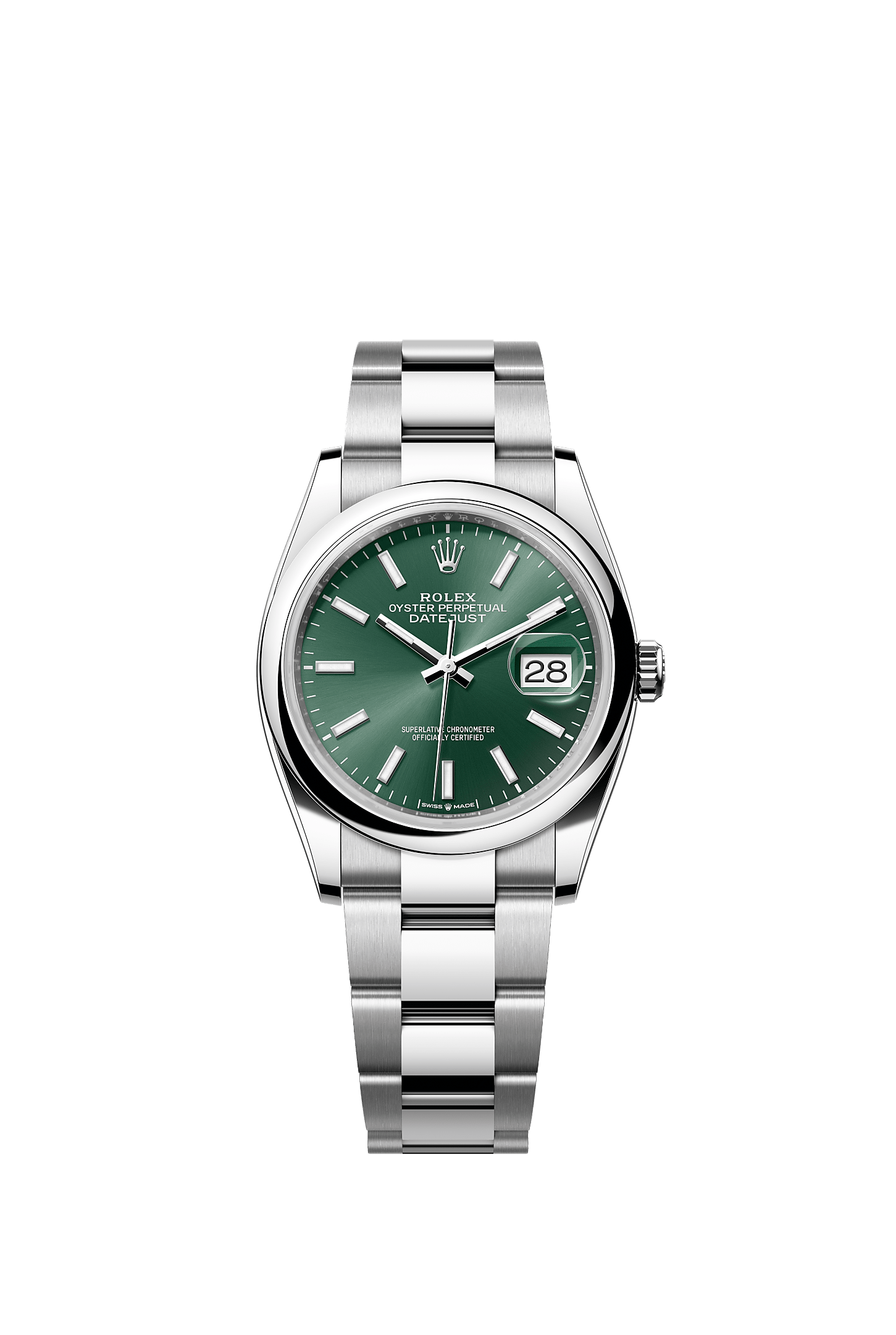 Datejust 36, Oyster, 36 mm, acier Oystersteel, Cadran : Vert menthe, Rolex