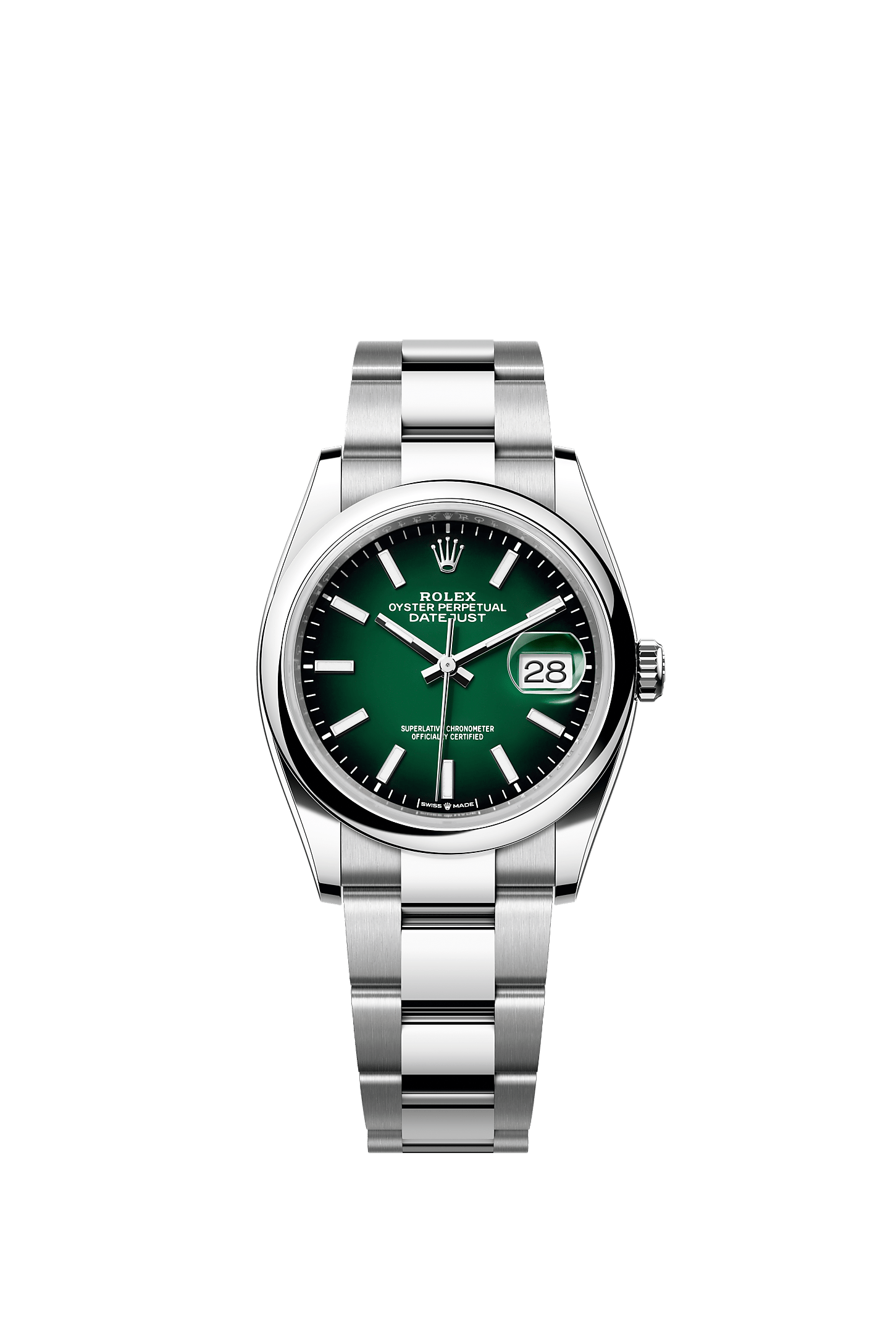 Datejust 36, Oyster, 36 mm, acciaio Oystersteel, Quadrante : Verde <i>ombré</i>, Rolex
