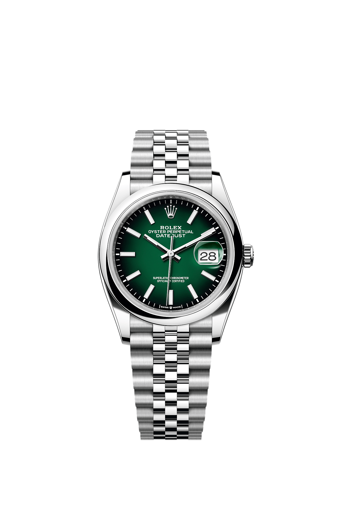 Datejust 36, Oyster, 36 mm, acciaio Oystersteel, Quadrante : Verde <i>ombré</i>, Rolex