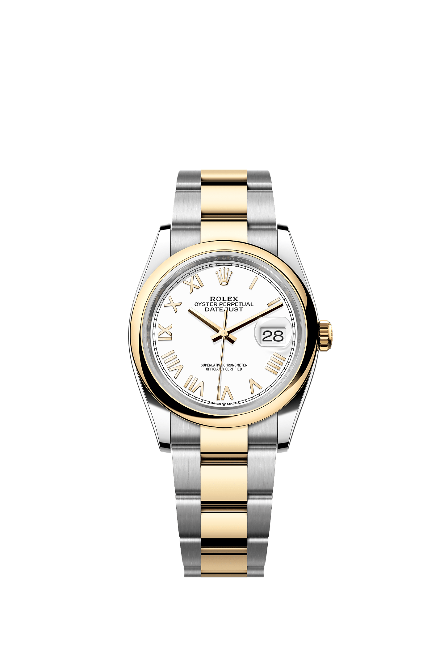 Datejust 36, Oyster, 36 mm, Oystersteel and yellow gold, Dial : White, Rolex