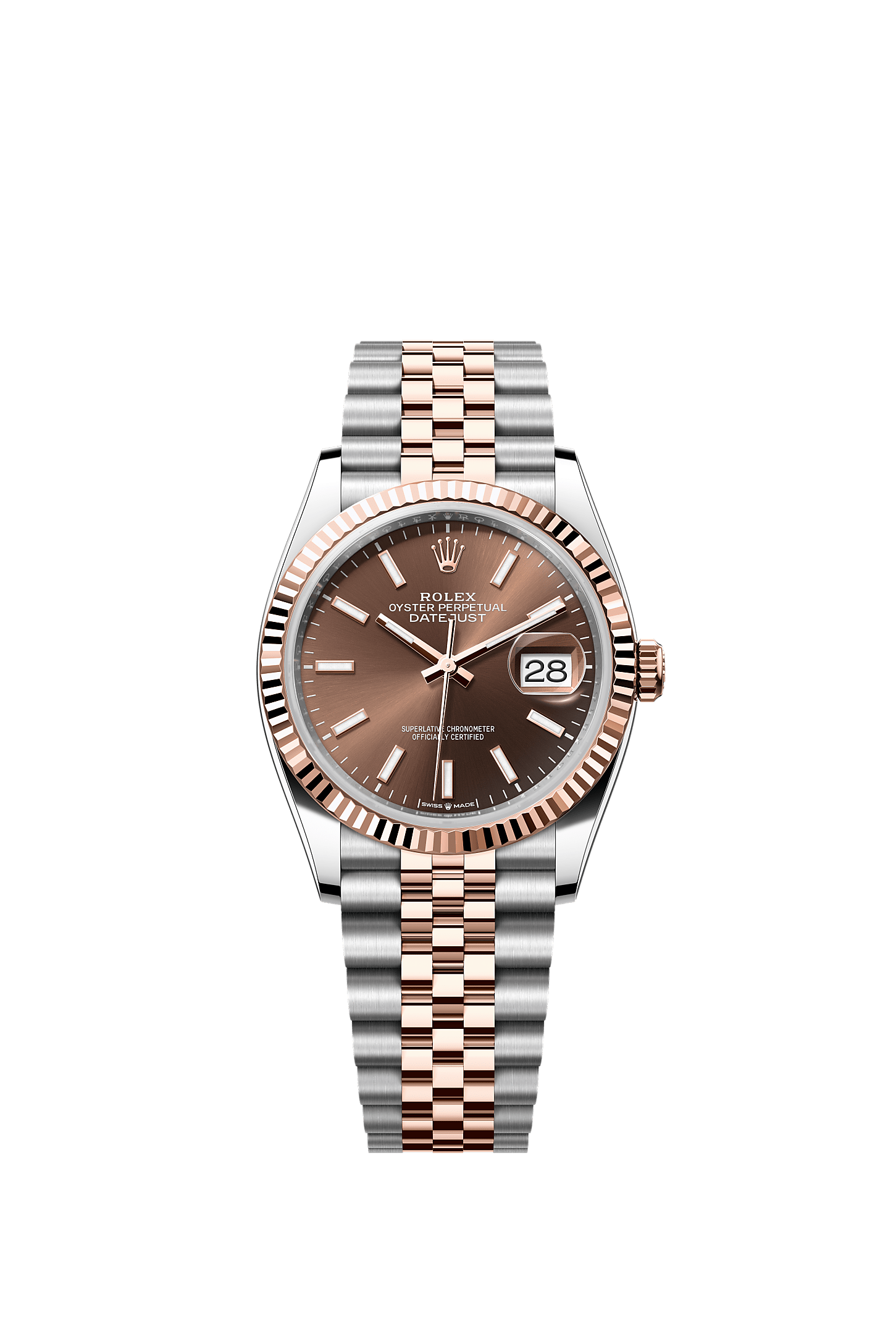 Datejust 36, Oyster, 36 mm, Oystersteel dan emas Everose, Dial : Cokelat, Rolex