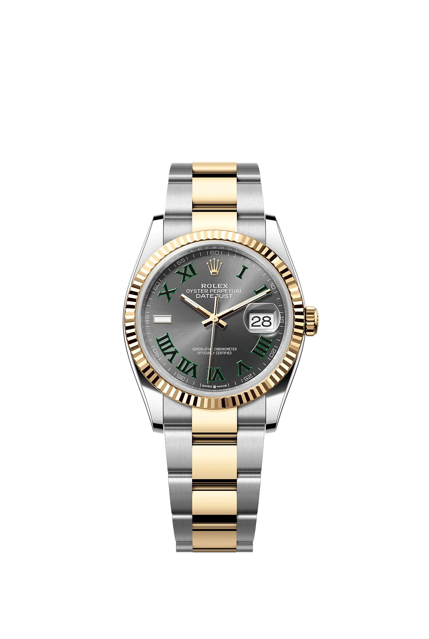 Datejust 36, Oyster, 36 mm, acier Oystersteel et or jaune, Cadran : Ardoise, Rolex