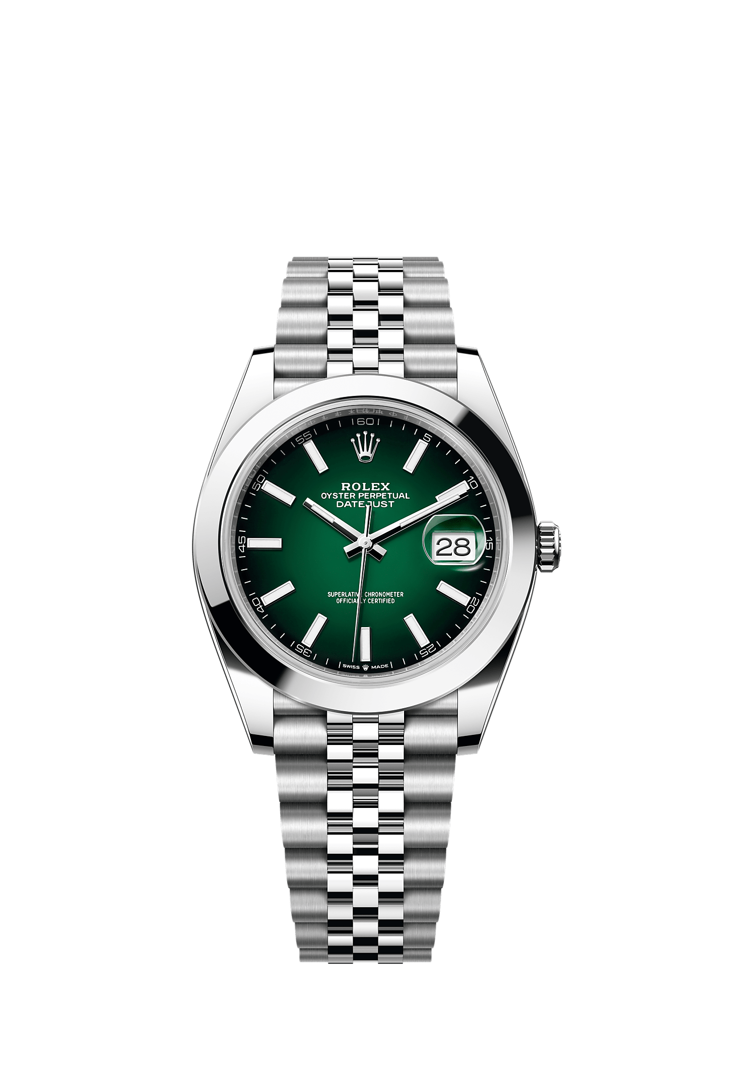 Datejust 41, Oyster, 41 mm, acciaio Oystersteel, Quadrante : Verde <i>ombré</i>, Rolex