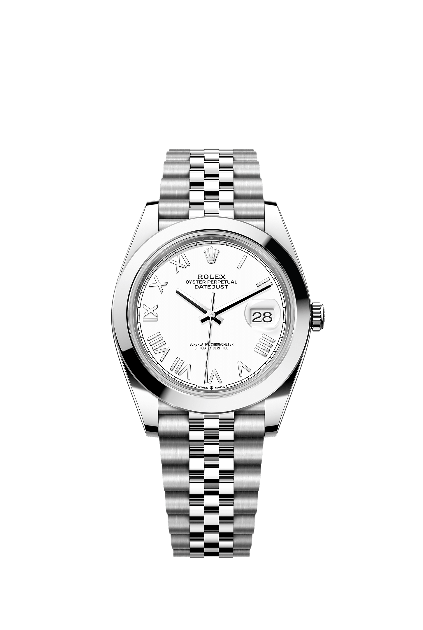 Datejust 41, Oyster, 41 mm, acciaio Oystersteel, Quadrante : Bianco, Rolex