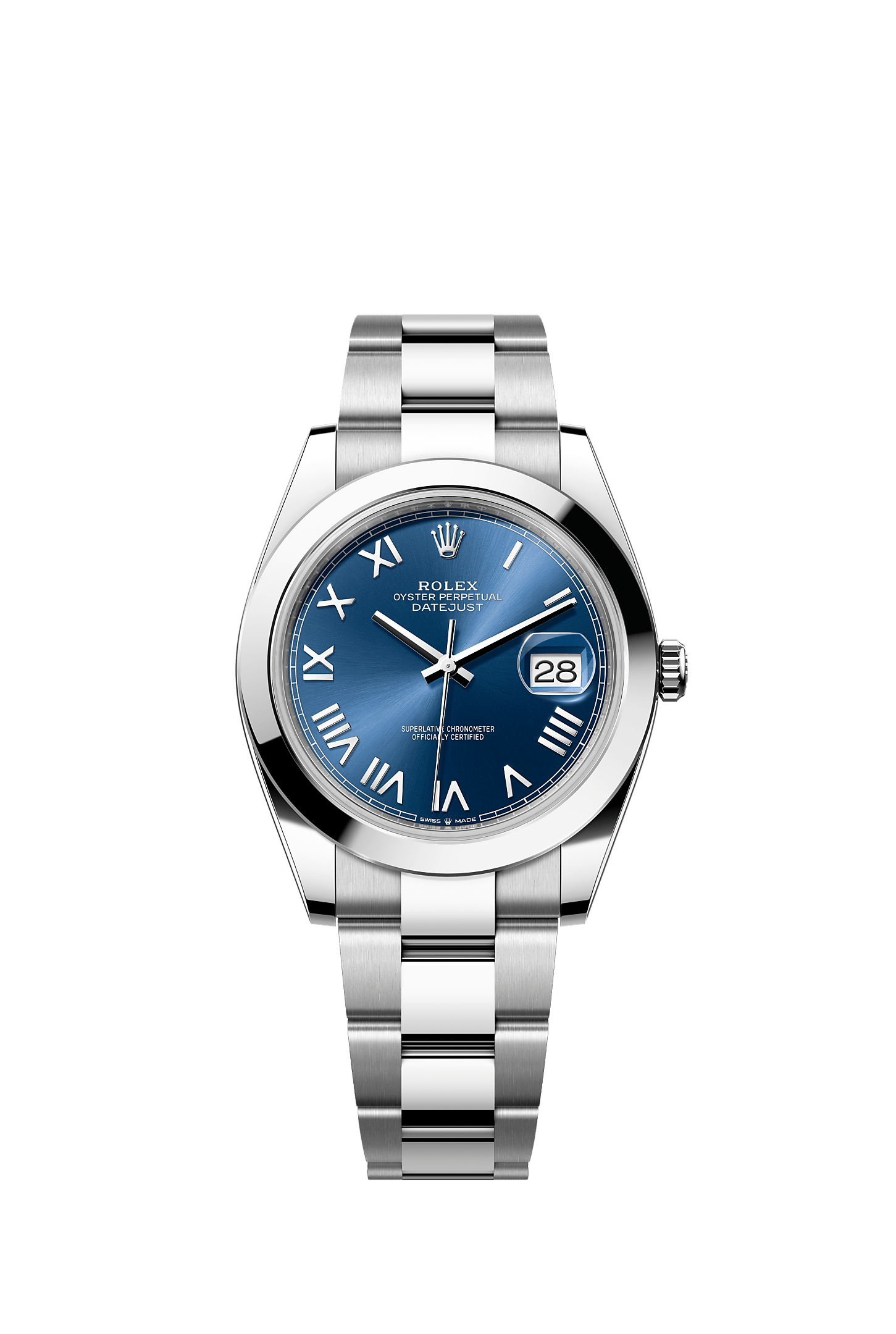 Datejust 41, Oyster, 41 mm, acciaio Oystersteel, Quadrante : Blu vivo, Rolex