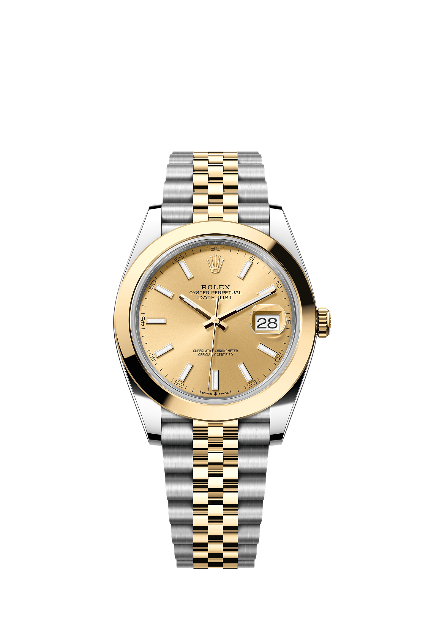 Datejust 41, Oyster, 41 mm, acier Oystersteel et or jaune, Cadran : Couleur champagne, Rolex