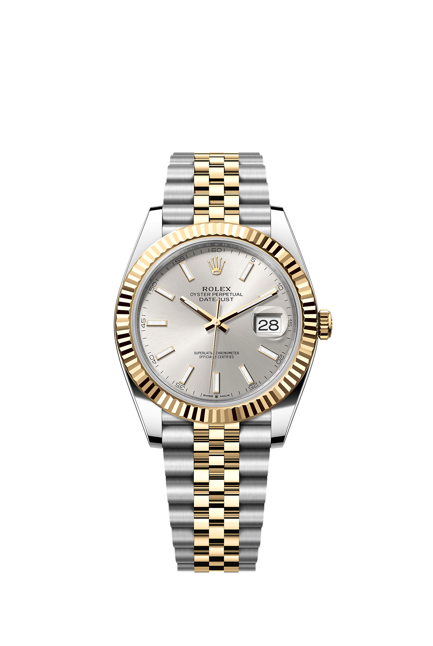 Datejust 41, Oyster, 41 mm, acier Oystersteel et or jaune, Cadran : Argenté, Rolex