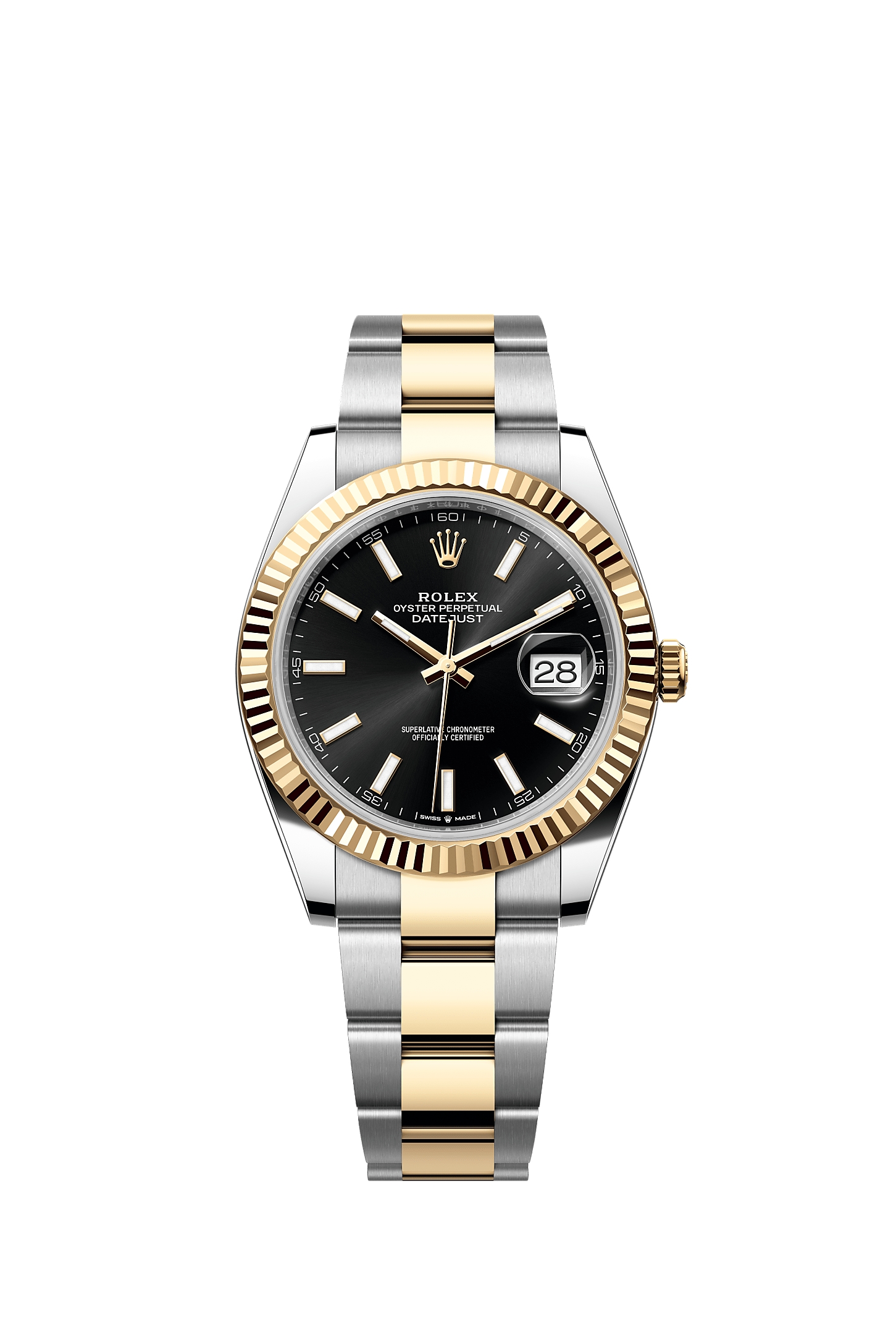 Datejust 41, Oyster, 41 mm, acero Oystersteel y oro amarillo, Esfera : Negro vivo, Rolex