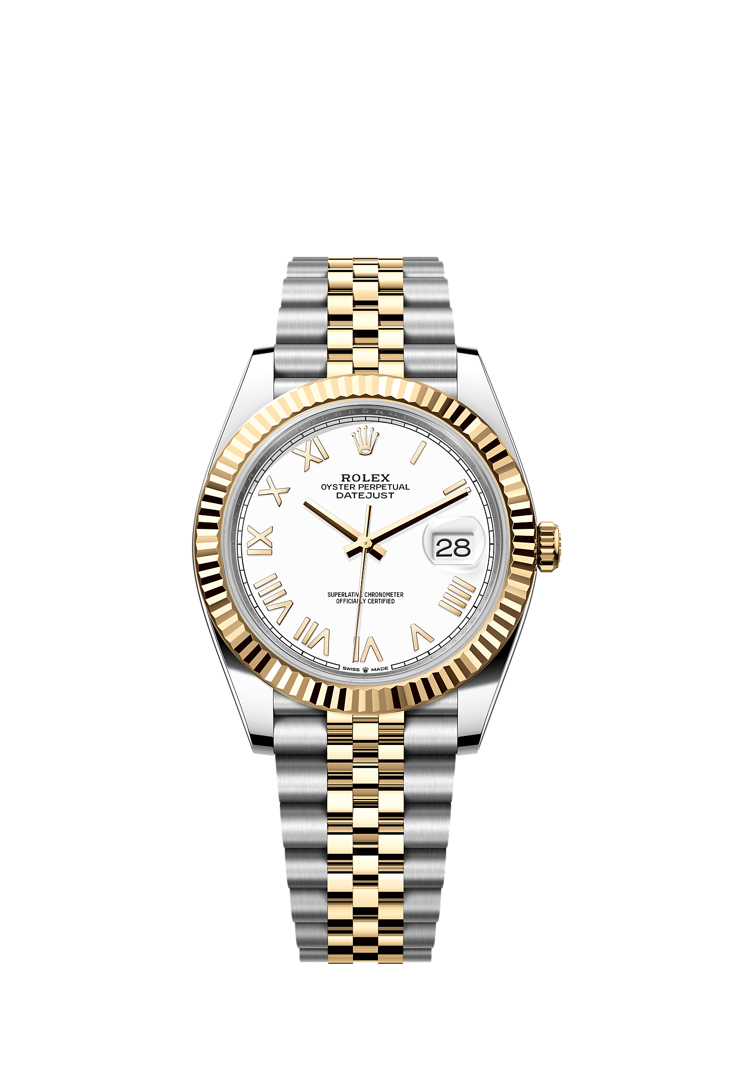Datejust 41, Oyster, 41 mm, Oystersteel and yellow gold, Dial : White, Rolex