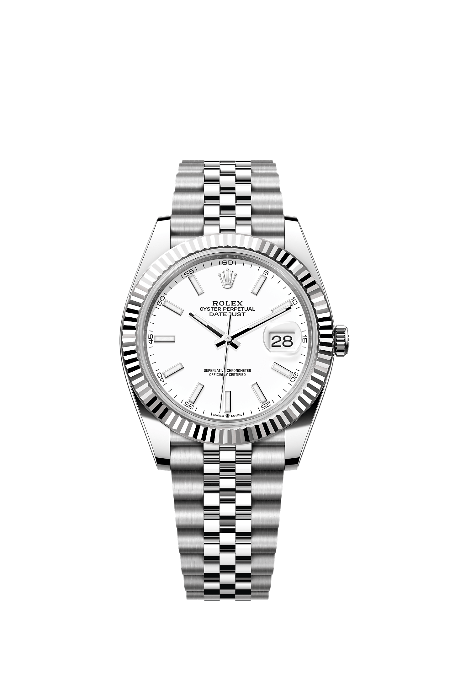 Datejust 41, Oyster, 41 mm, thép Oystersteel và vàng trắng, Mặt đồng hồ : Màu trắng, Rolex