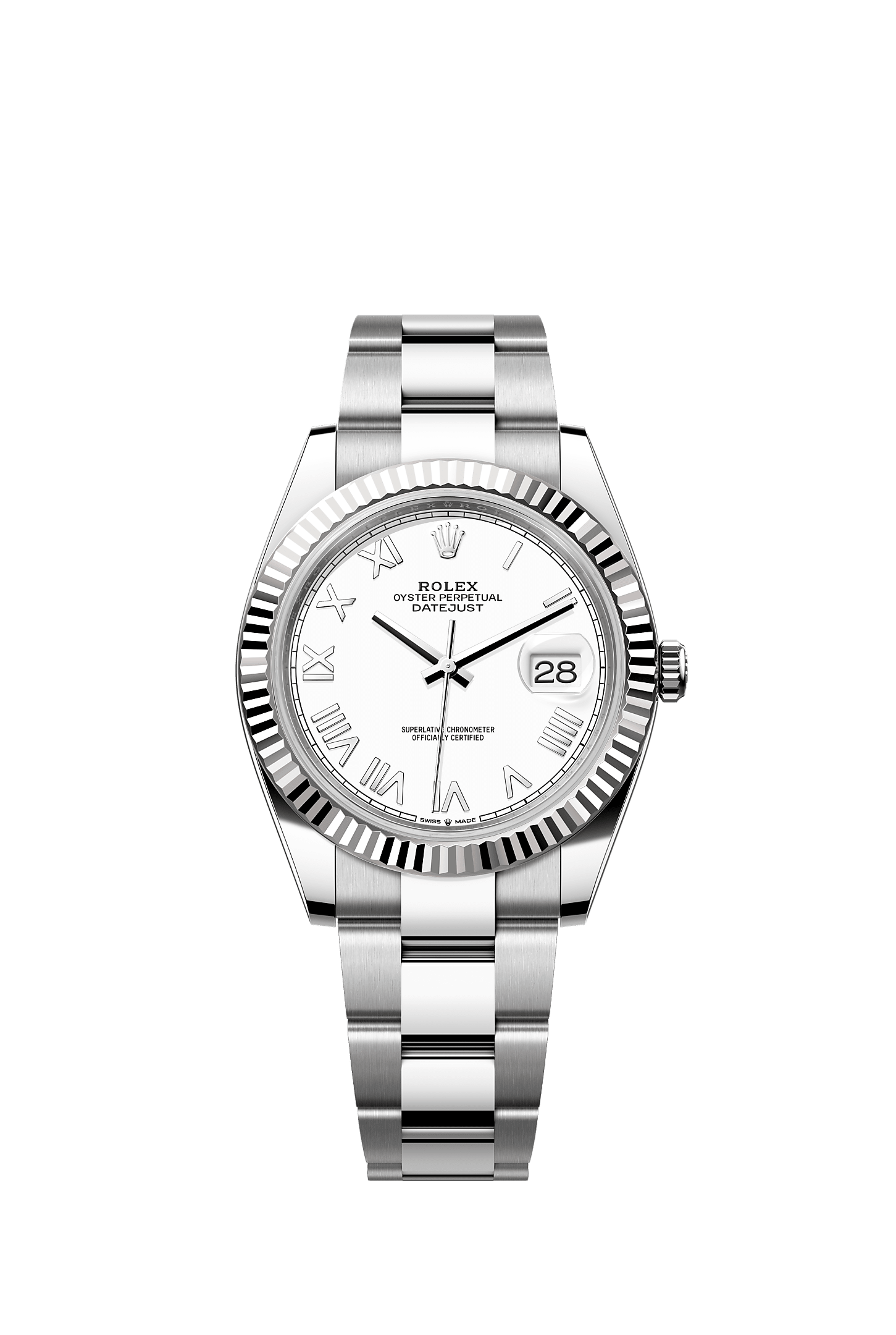 Datejust 41, Oyster, 41 mm, acciaio Oystersteel e oro bianco, Quadrante : Bianco, Rolex