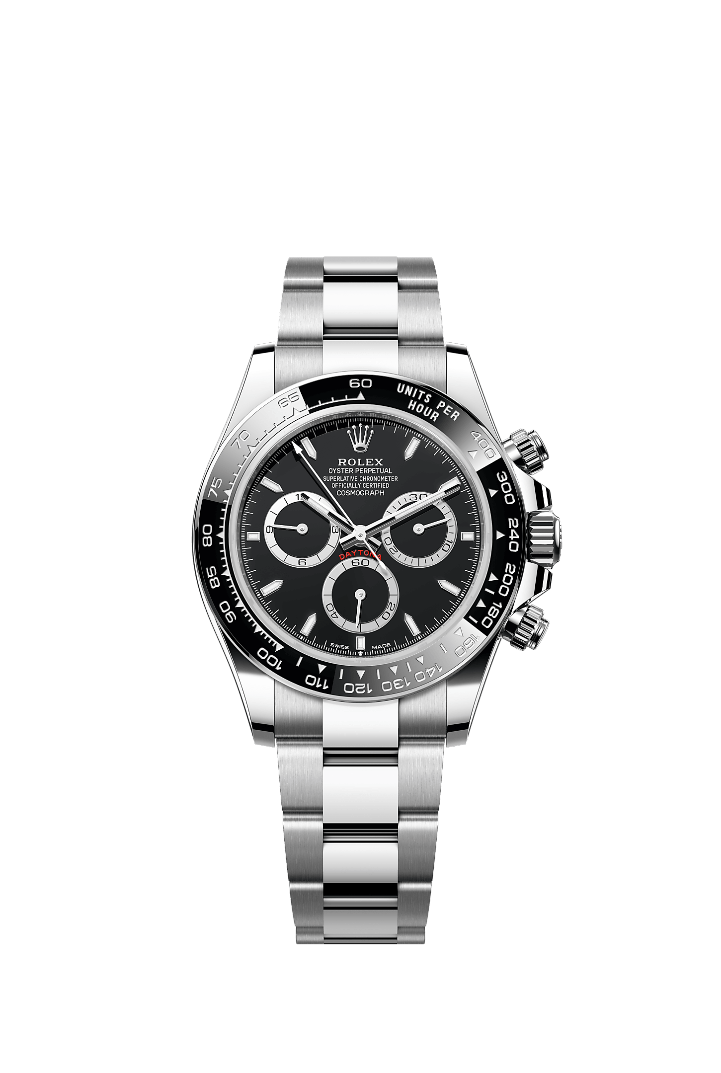 Cosmograph Daytona, Oyster, 40 мм, сталь Oystersteel, Циферблат : Черный, стальные круглые счетчики, Rolex