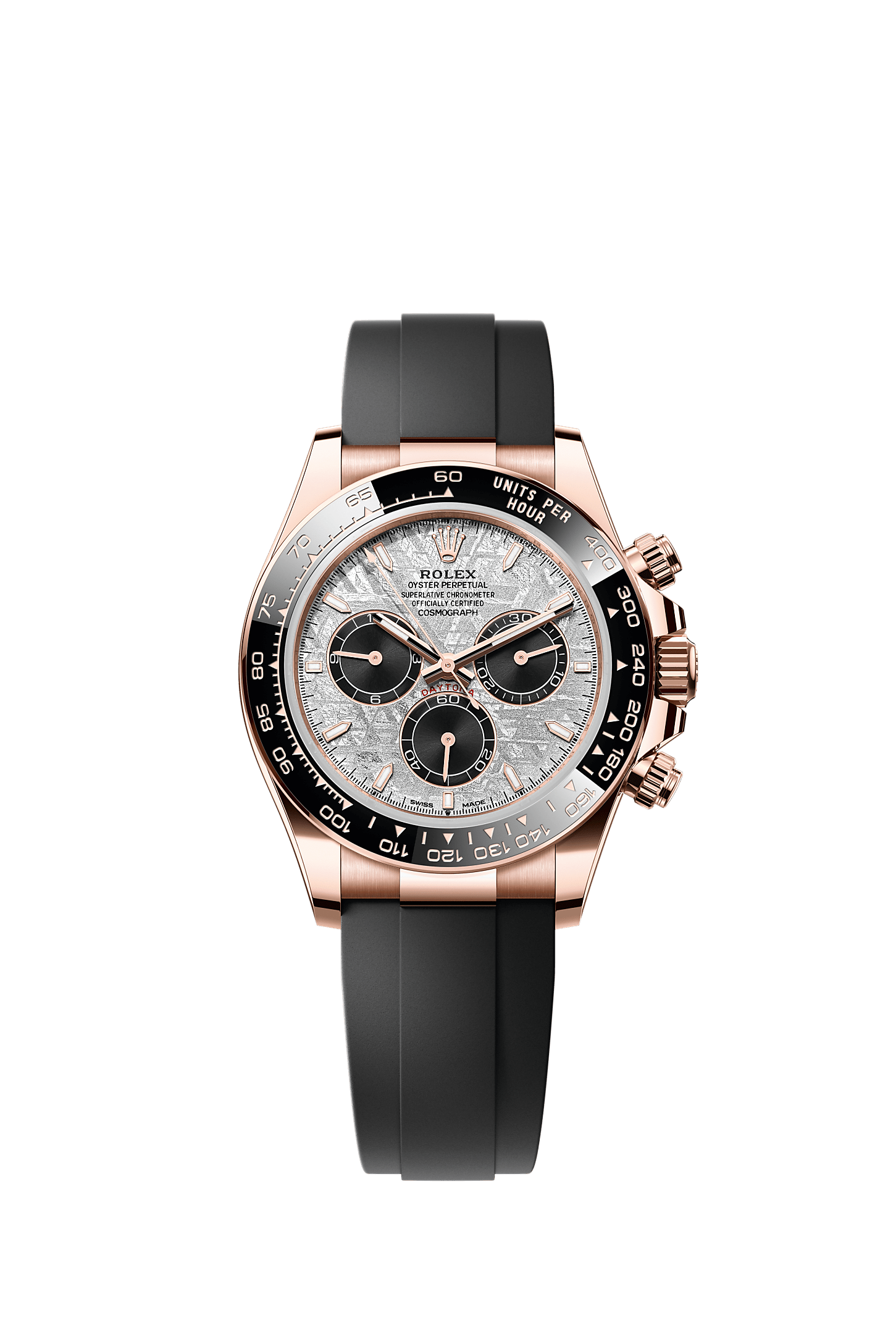 Cosmograph Daytona, Oyster, 40 mm, Everose gold, Dial : Meteorite and black, Rolex