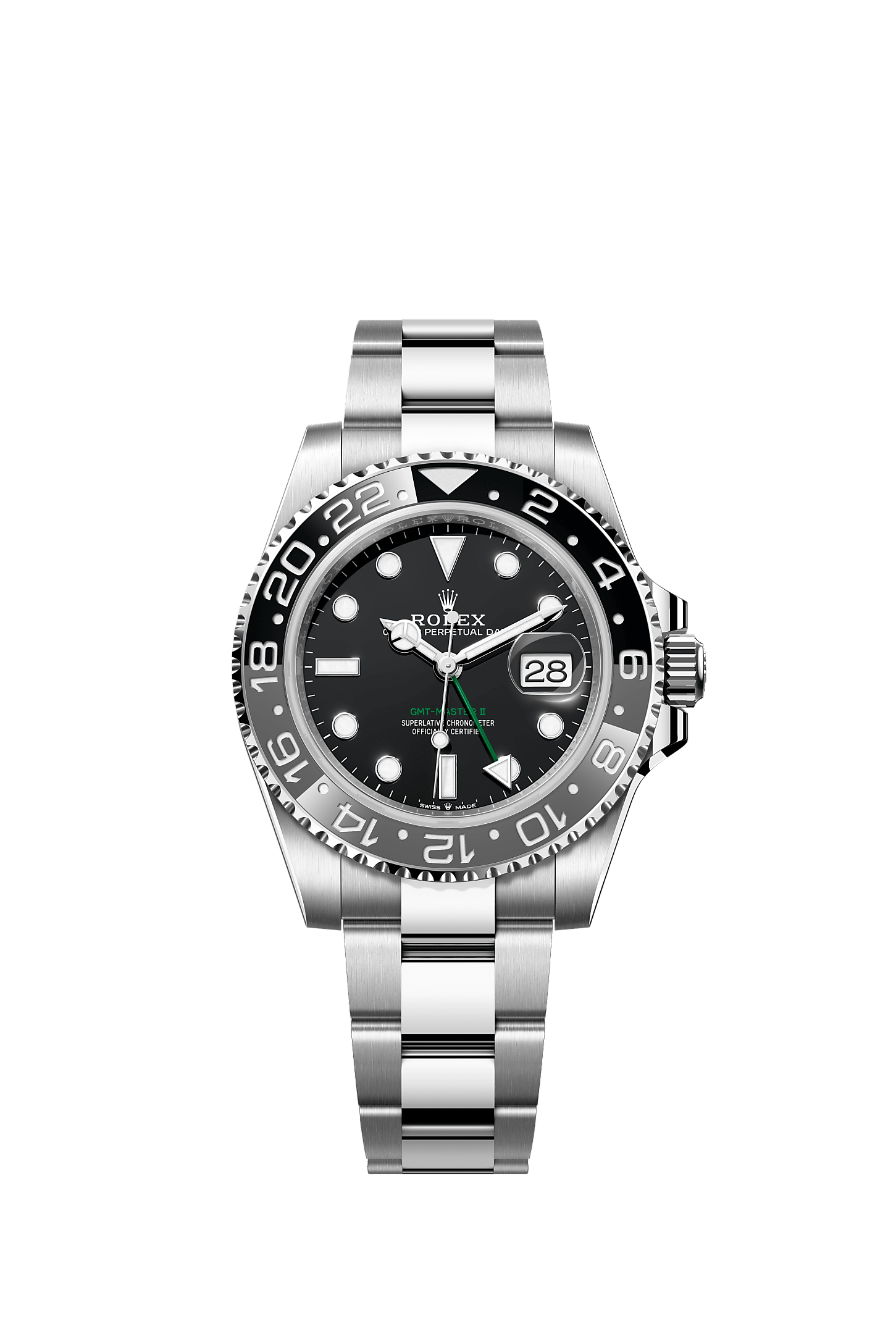 GMT-Master II, Oyster, 40 mm, Oystersteel, Wijzerplaat : Zwart, Rolex