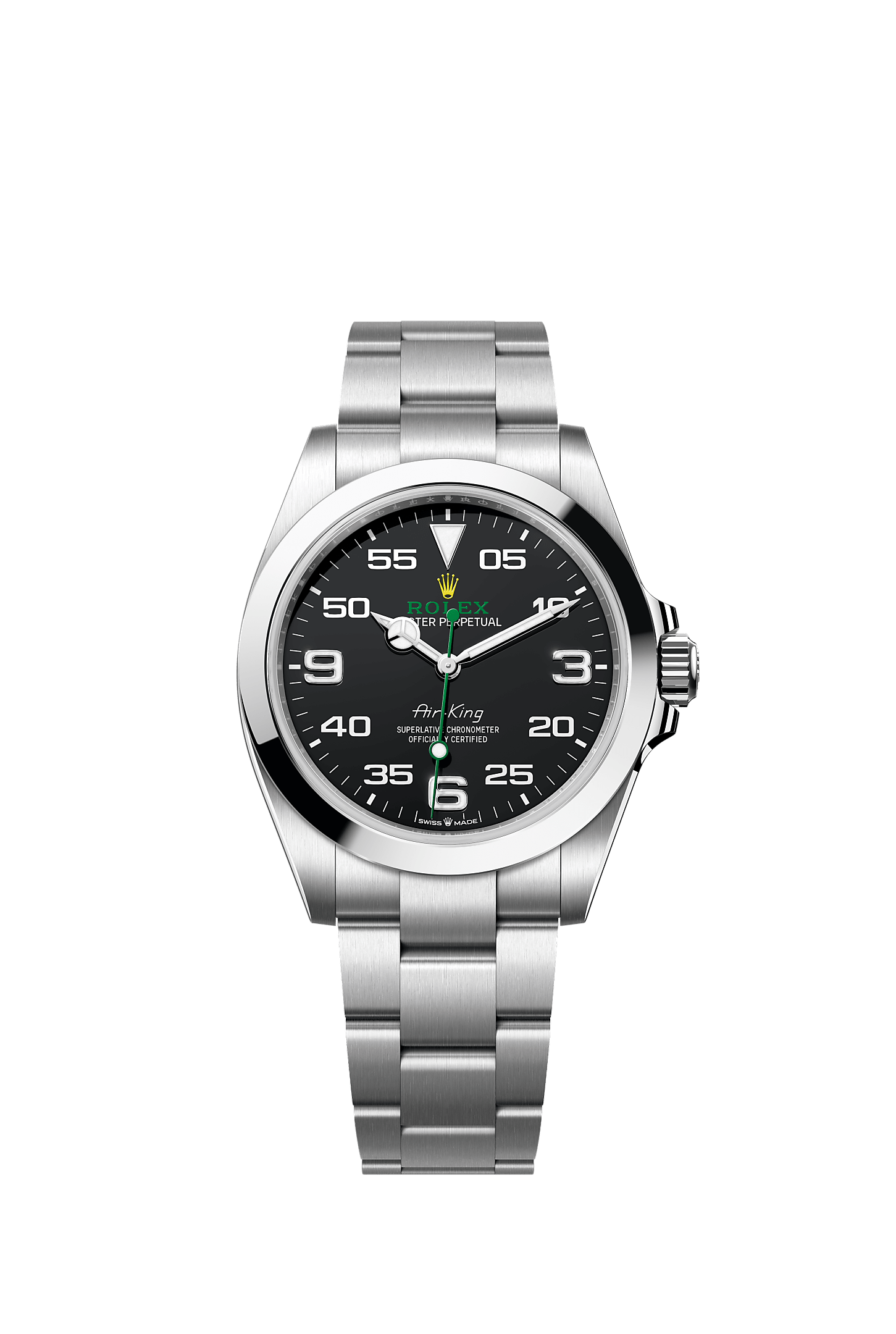 Air-King, Oyster, 40 mm, Edelstahl Oystersteel, Zifferblatt : Schwarz, Rolex