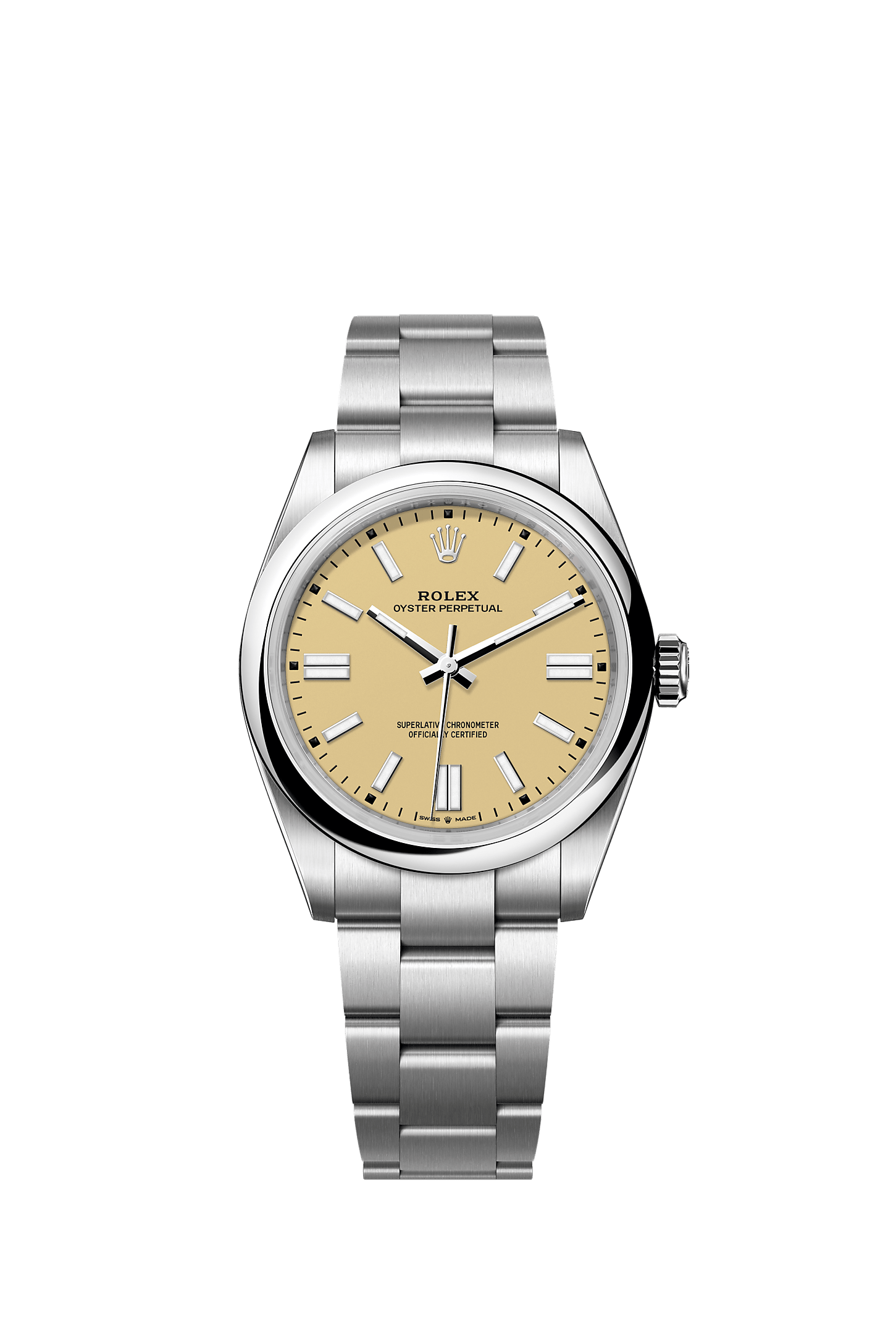 Oyster Perpetual 41, Oyster, 41 mm, Oystersteel, Dial : Beige, Rolex