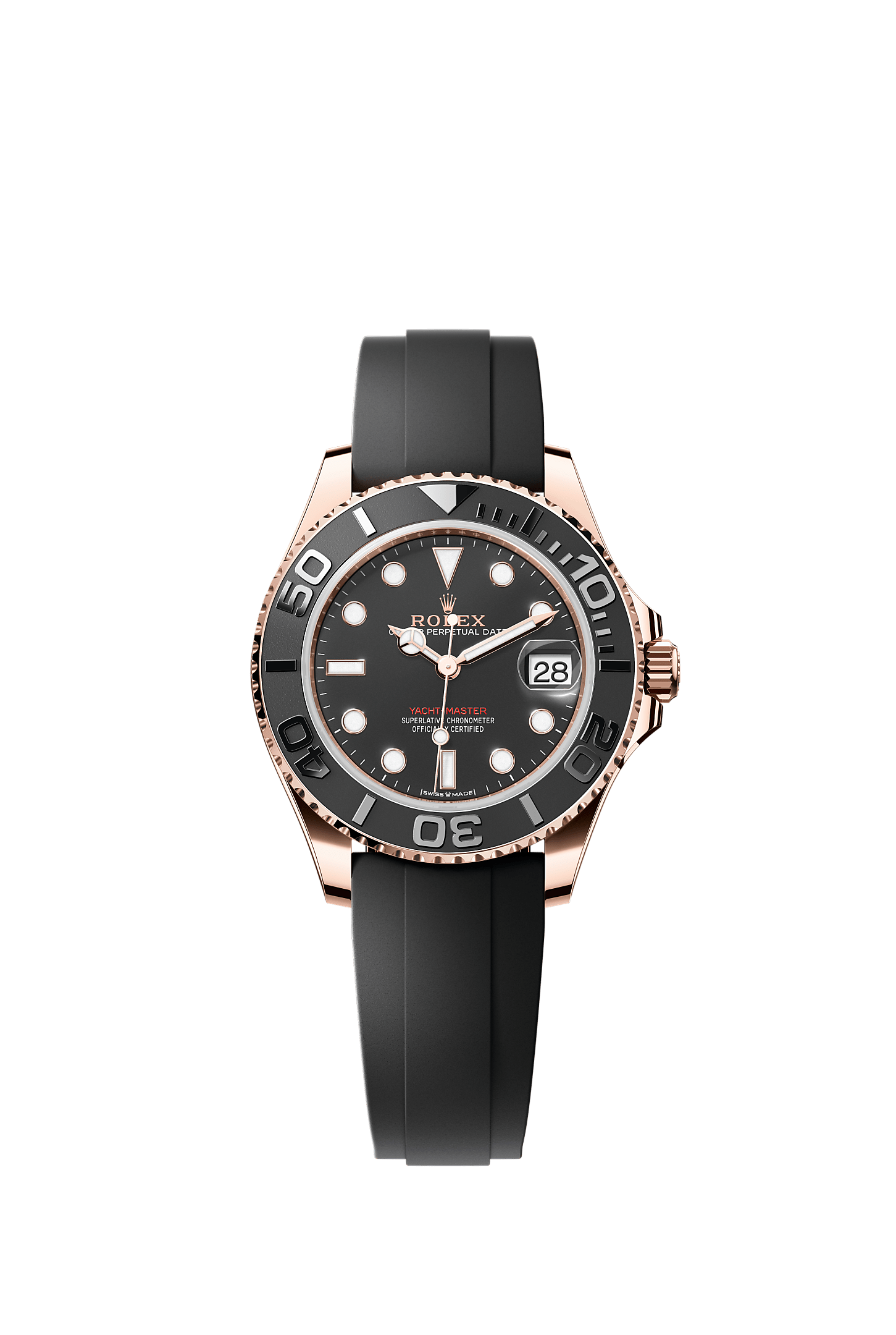 Yacht-Master 37, Oyster, 37 mm, różowe złoto Everose, Tarcza : Intensywna czerń, Rolex