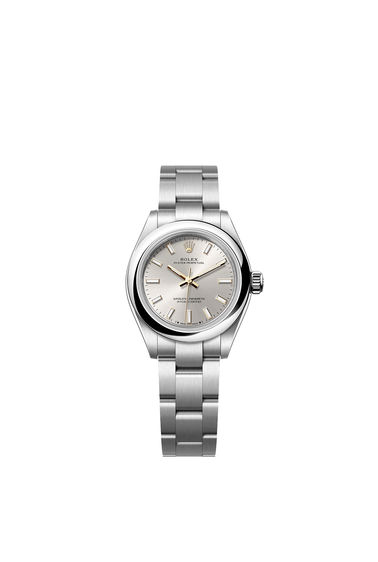 Oyster Perpetual 28, اویستر، ۲۸ میلیمتری، اویستراستیل, صفحه‌ : نقرهای, Rolex
