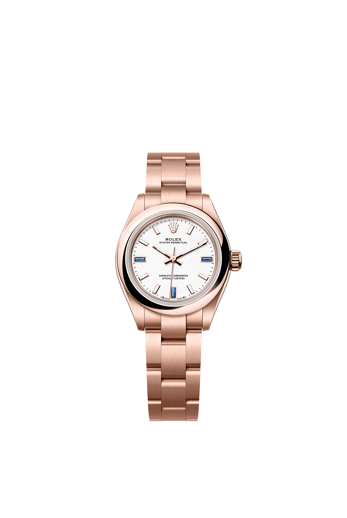 Oyster Perpetual 28, Oyster, 28 mm, Everose-Gold, Zifferblatt : Weiß, Rolex