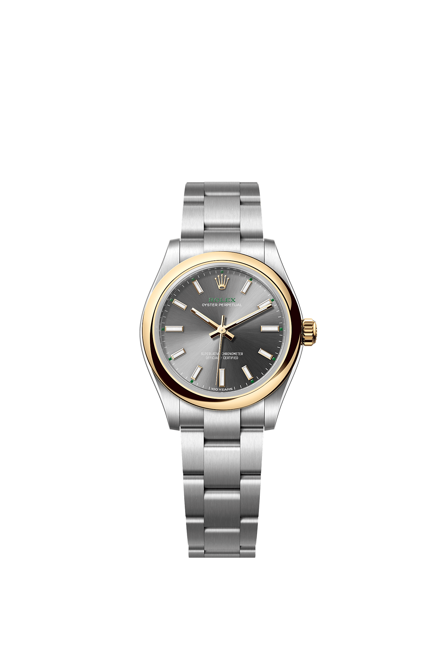 Oyster Perpetual 31, Oyster, 31 mm, acciaio Oystersteel e oro giallo, Quadrante : Ardesia, Rolex