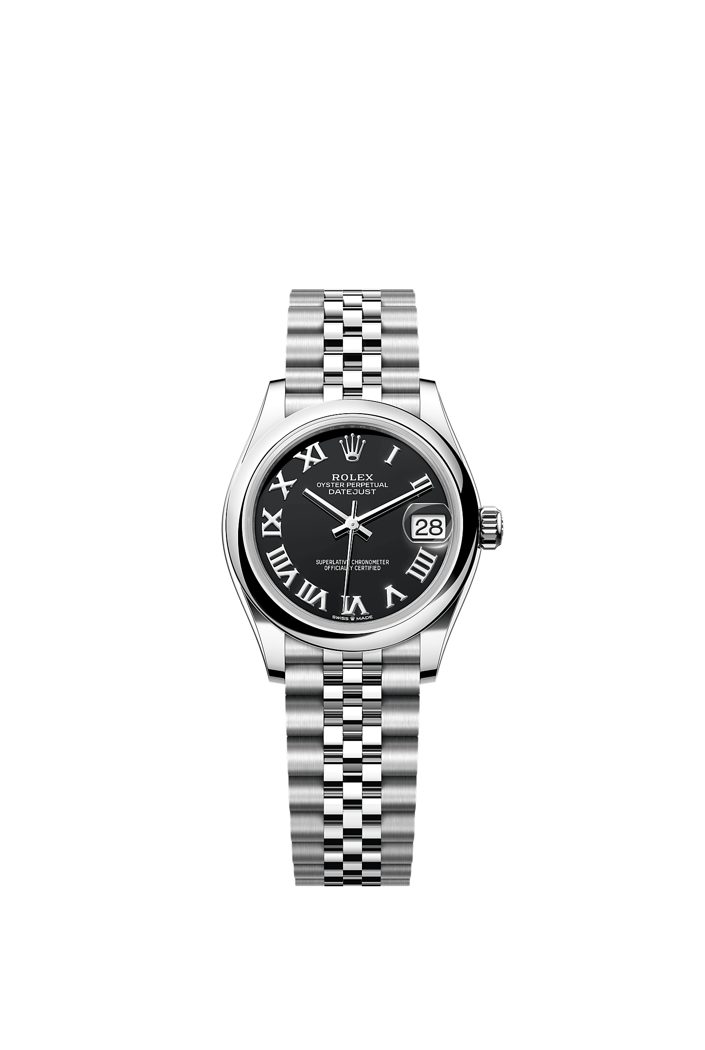 Datejust 31, Oyster, 31 mm, acier Oystersteel, Cadran : Noir vif, Rolex
