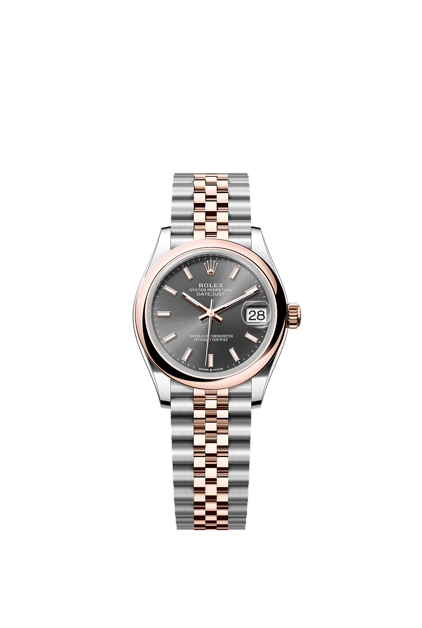 Datejust 31, Oyster, 31 мм, сталь Oystersteel и золото Everose, Циферблат : Темно-серый, Rolex