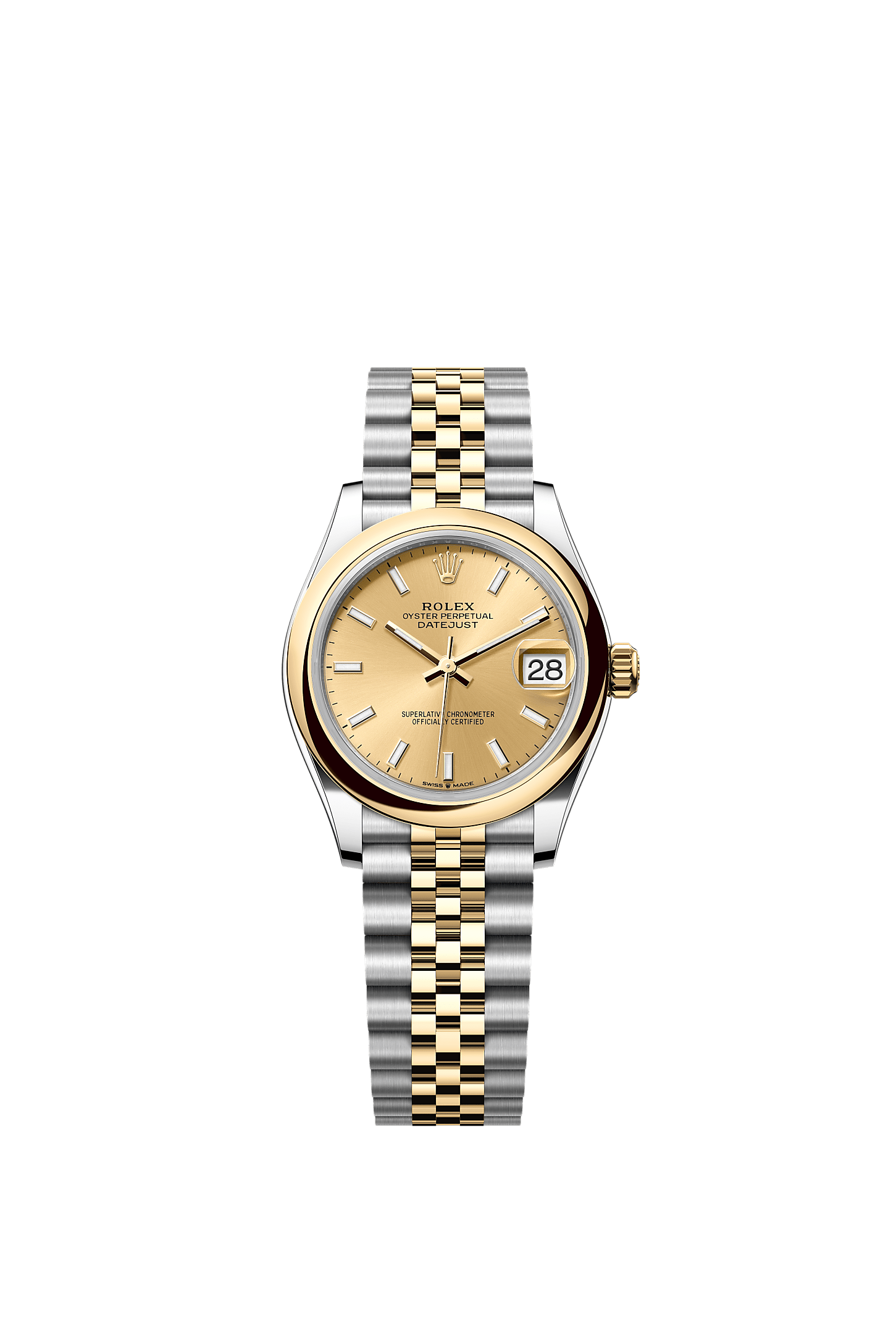 Datejust 31, Oyster, 31 มม., Oystersteel และทองคำ, หน้าปัด : สีแชมเปญ, Rolex