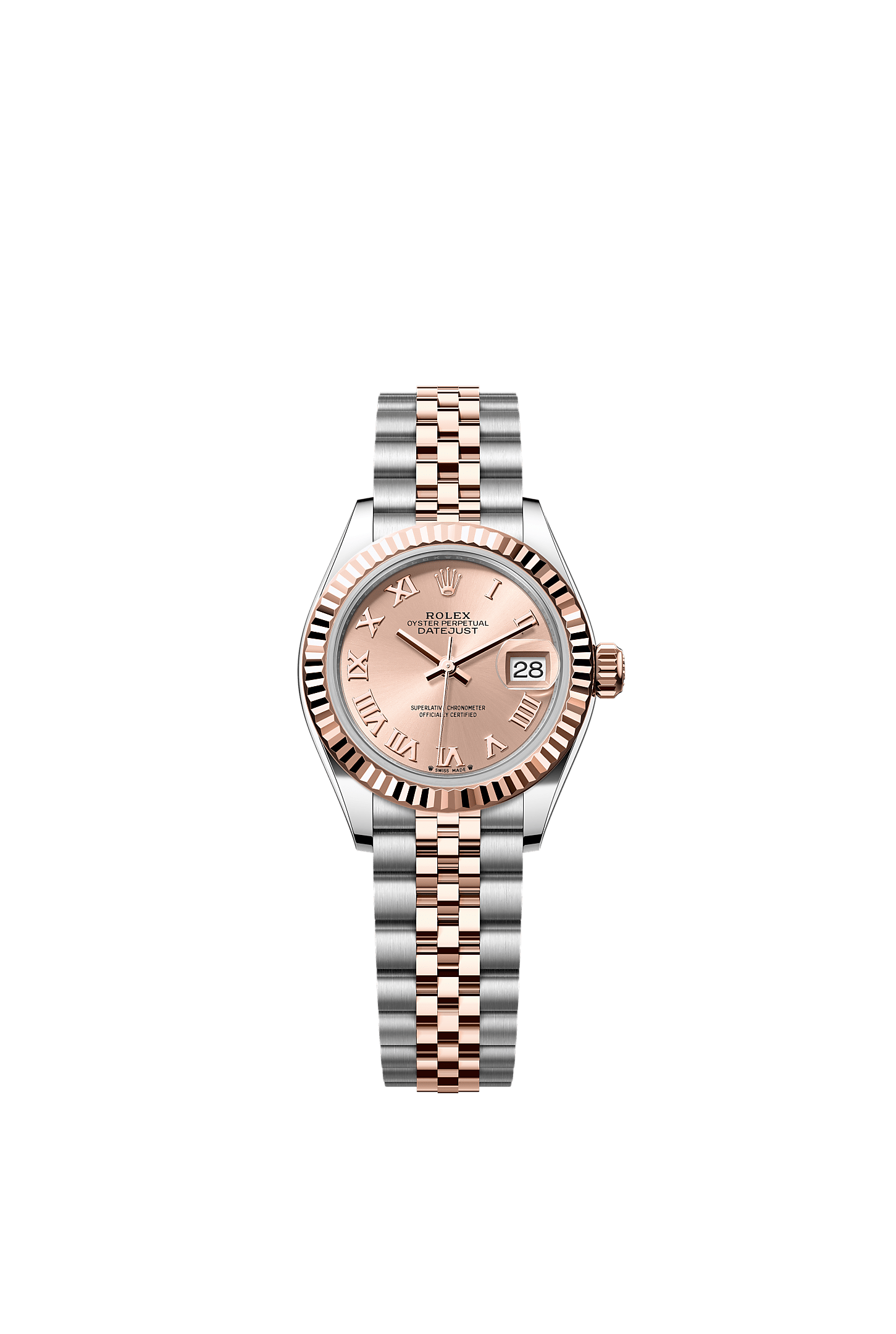 Lady-Datejust, Oyster, 28 mm, Oystersteel and Everose gold, Dial : Rosé-colour, Rolex