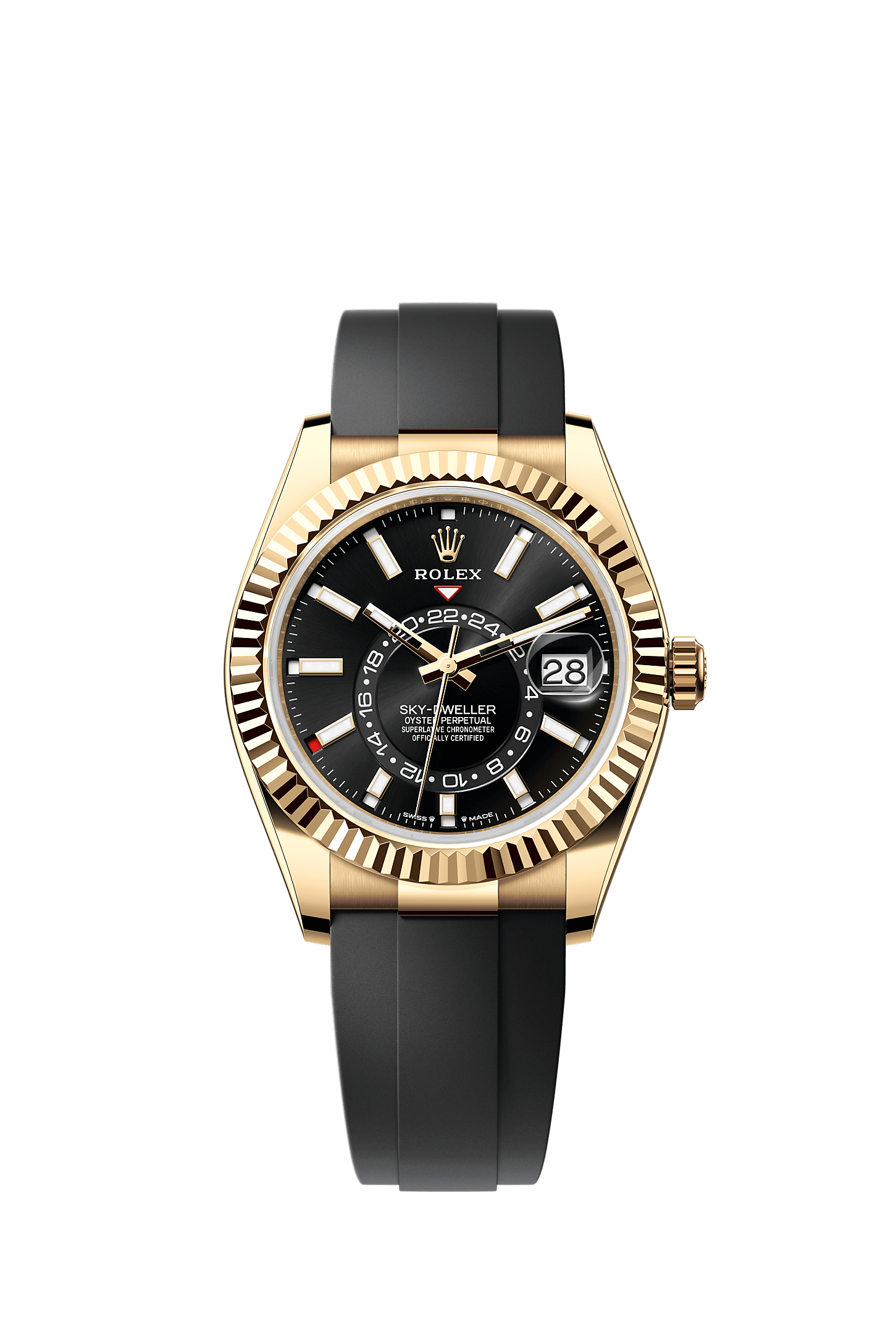 Sky-Dweller, Oyster, 42 mm, yellow gold, Dial : Bright black, Rolex