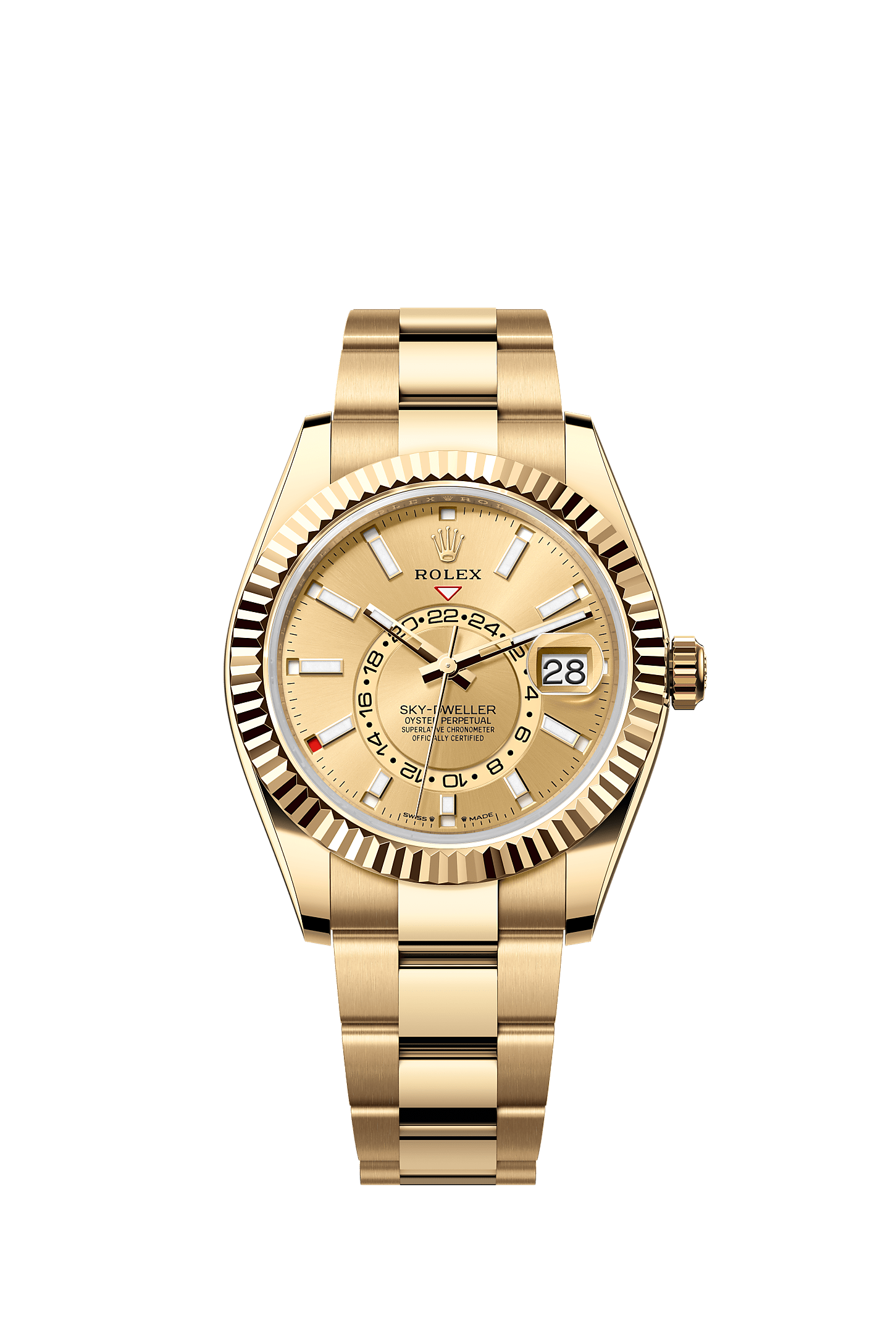 Sky-Dweller, Oyster, 42 mm, oro giallo, Quadrante : Color champagne, Rolex