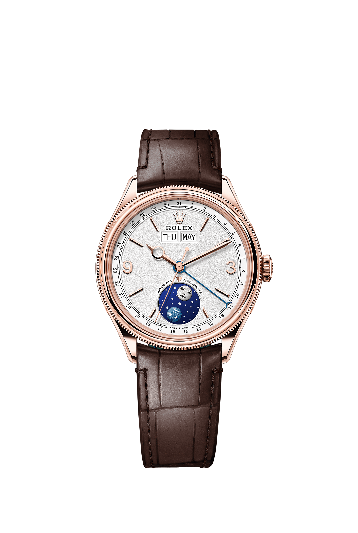 Padellone, 39 mm, 18 kt Everose-goud, gepolijste afwerking, Wijzerplaat : Hagelwit, Rolex