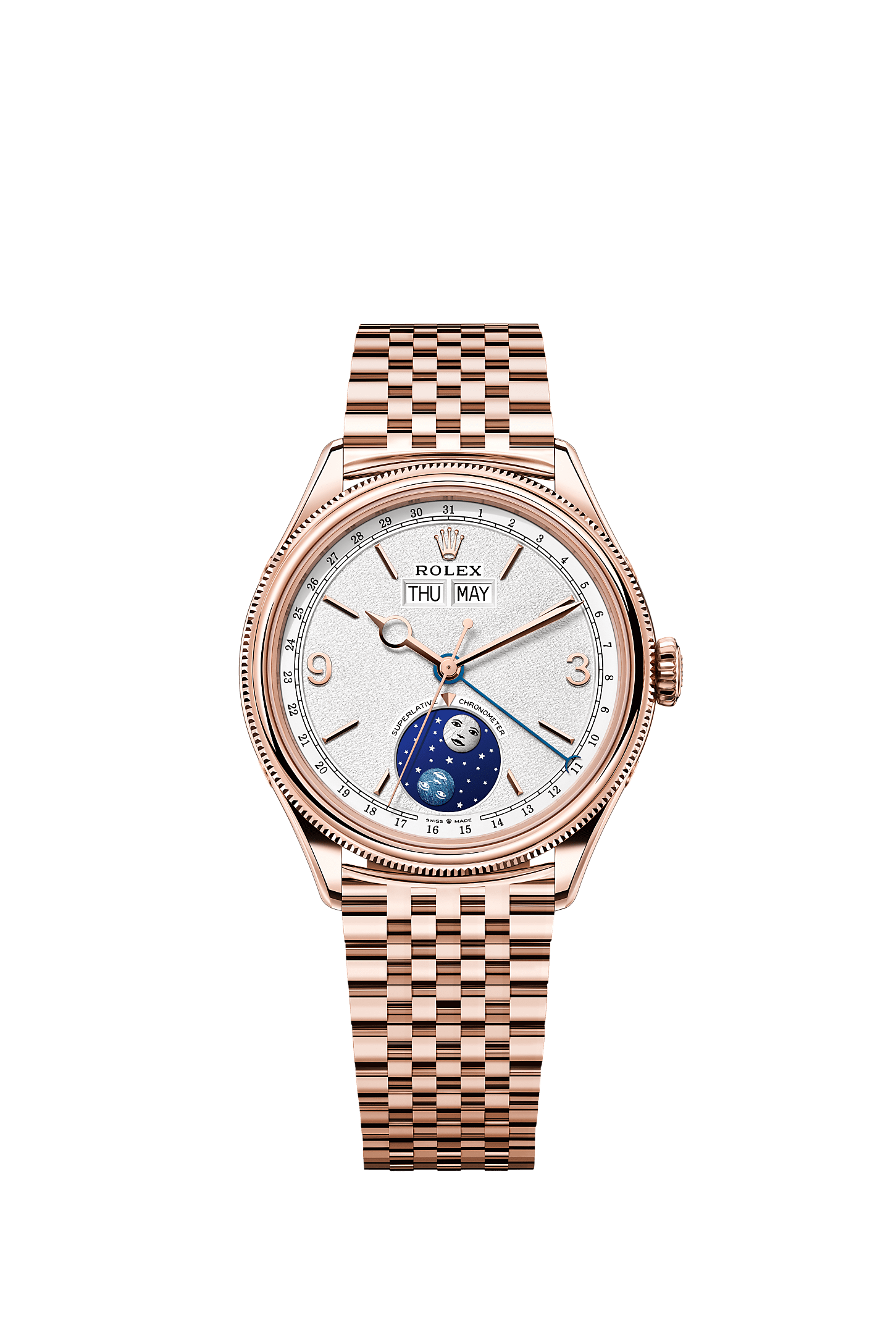 파델로네, 39mm, 18캐럿 에버로즈 골드, 폴리싱 마감, 다이얼 : 인텐스 화이트, Rolex