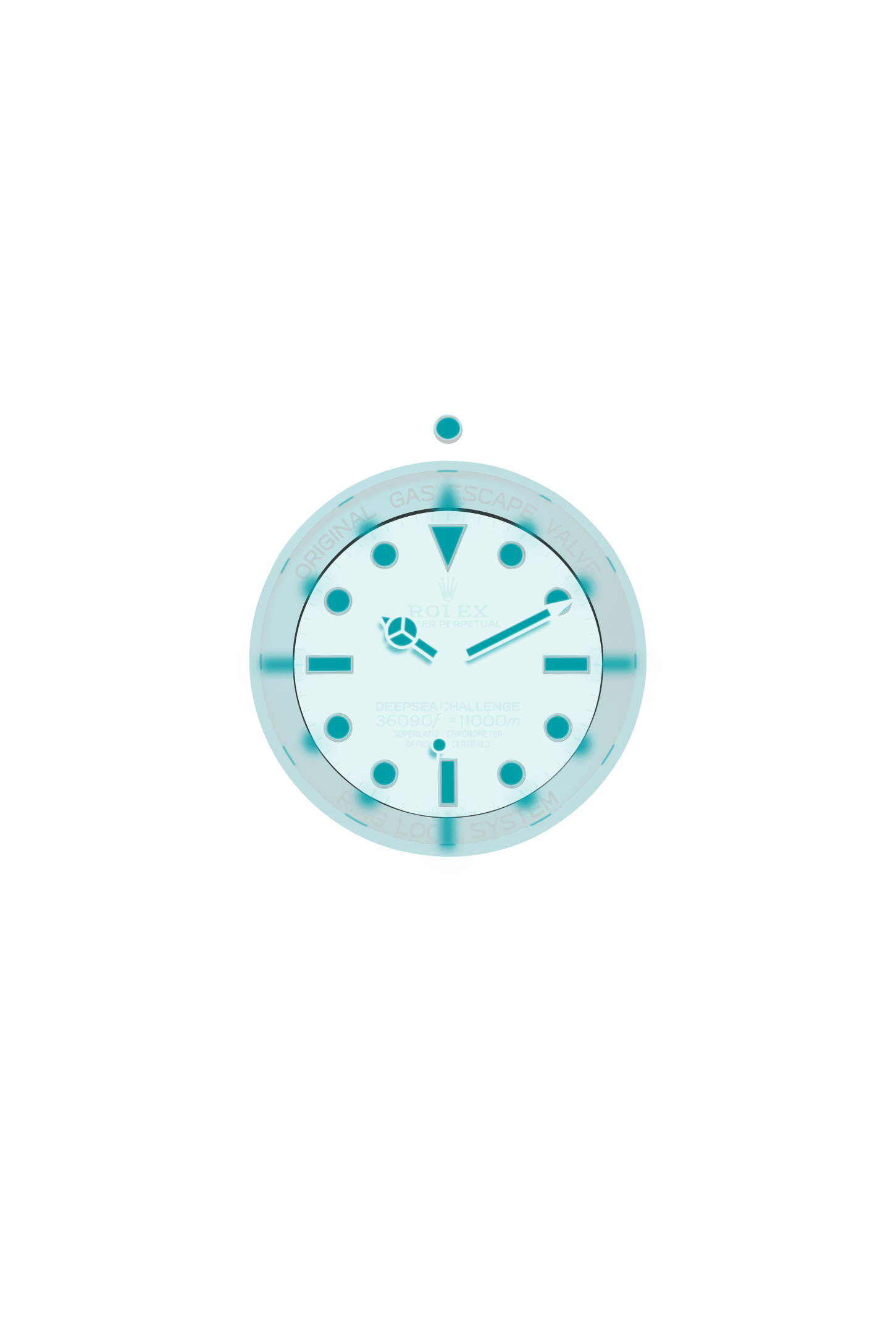 Deepsea Challenge, Oyster, 50 mm, titanium RLX, Dial : Hitam pekat, Rolex