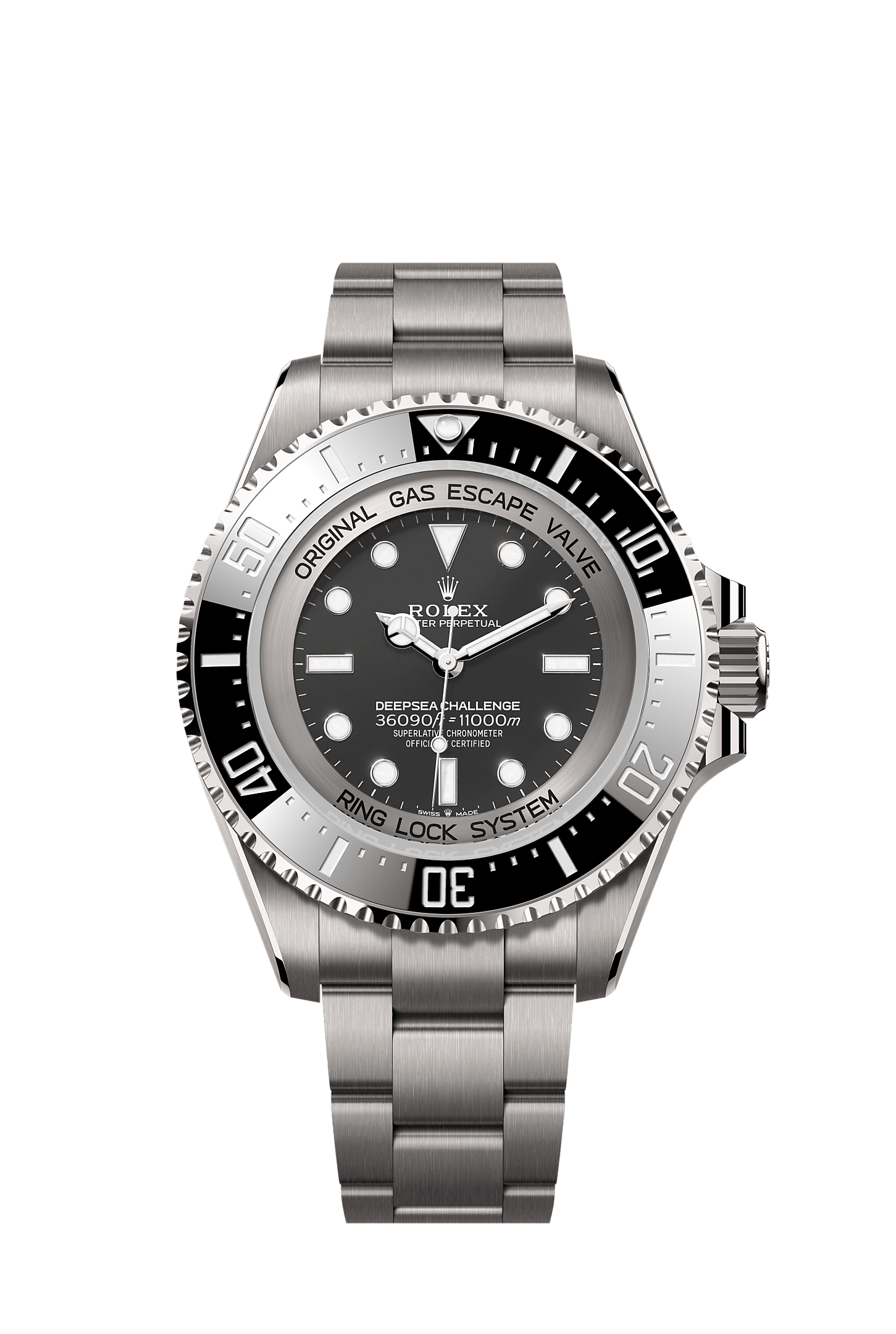 Deepsea Challenge, Oyster, 50 mm, titanium RLX, Dial : Hitam pekat, Rolex