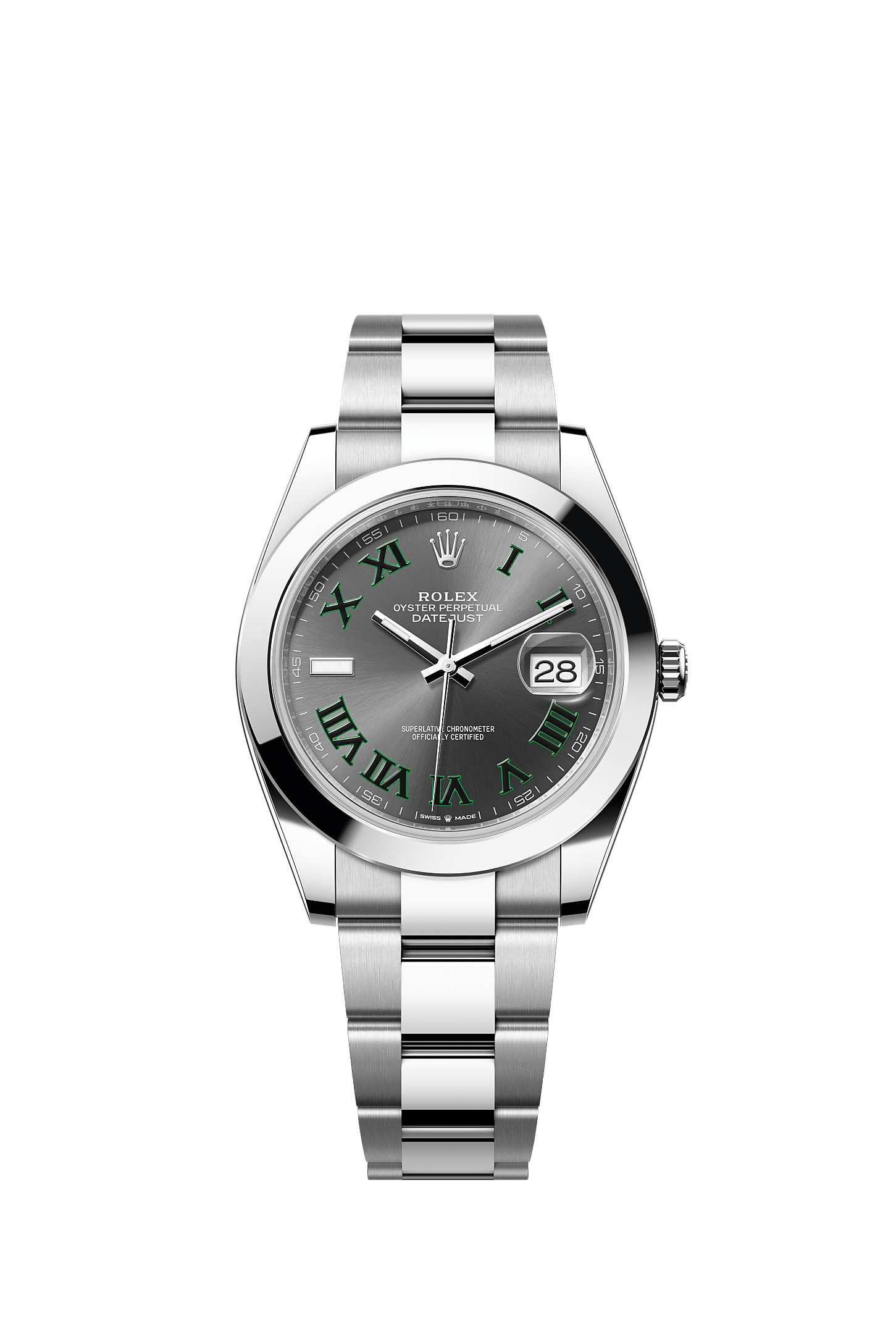 Datejust 41, Oyster, 41 mm, stal Oystersteel, Tarcza : Ciemnoszara, Rolex
