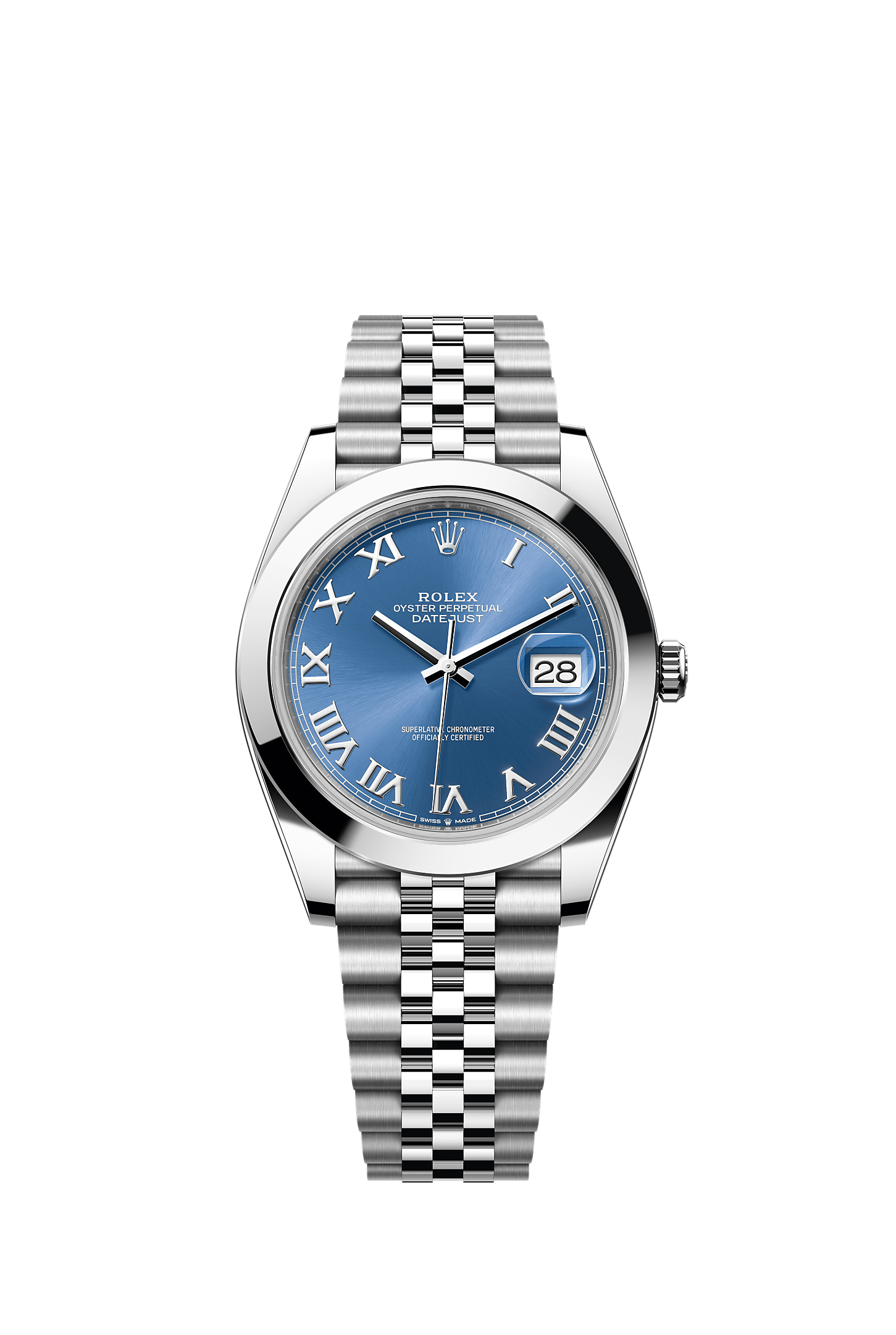 Datejust 41, Oyster, 41 мм, сталь Oystersteel, Циферблат : Синий azzurro, Rolex