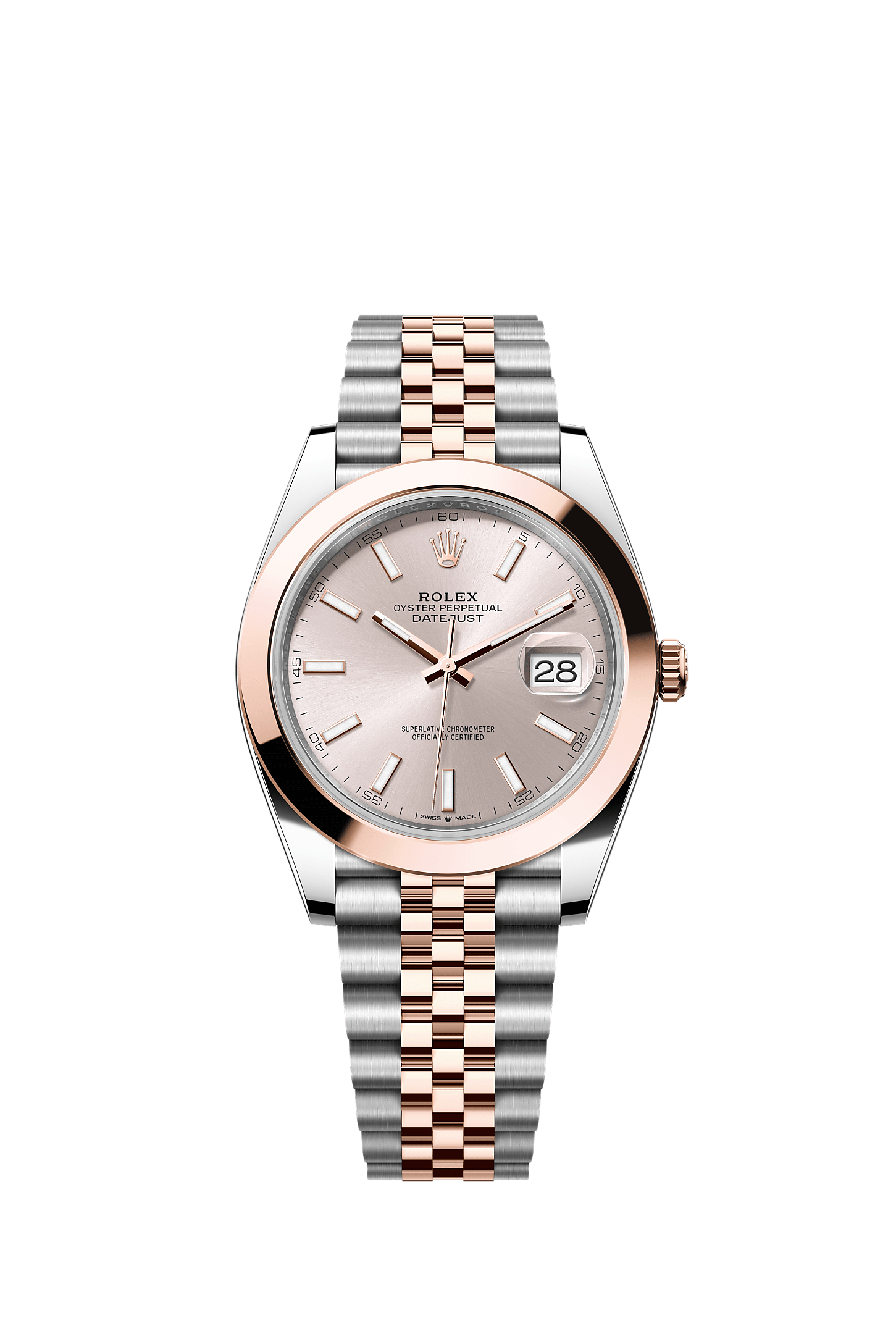 Datejust 41, Oyster, 41 mm, acier Oystersteel et or Everose, Cadran : Sundust, Rolex