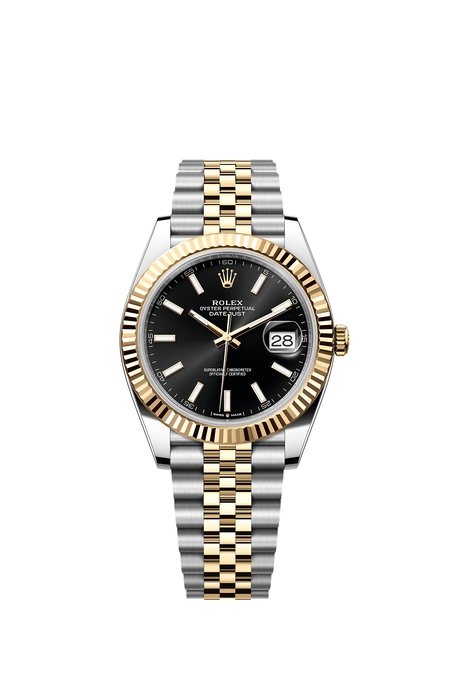 Datejust 41, Oyster, 41 mm, stal Oystersteel i żółte złoto, Tarcza : Intensywna czerń, Rolex