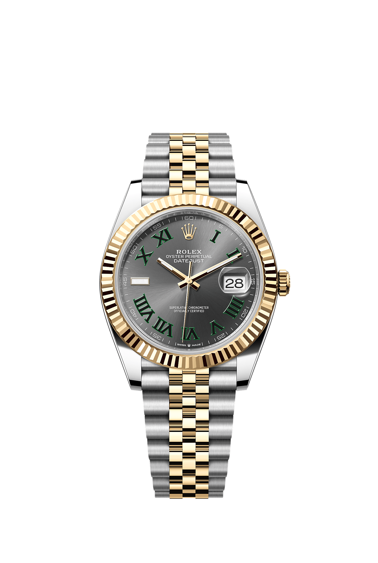 Datejust 41, Oyster, 41 mm, Oystersteel and yellow gold, Dial : Slate, Rolex