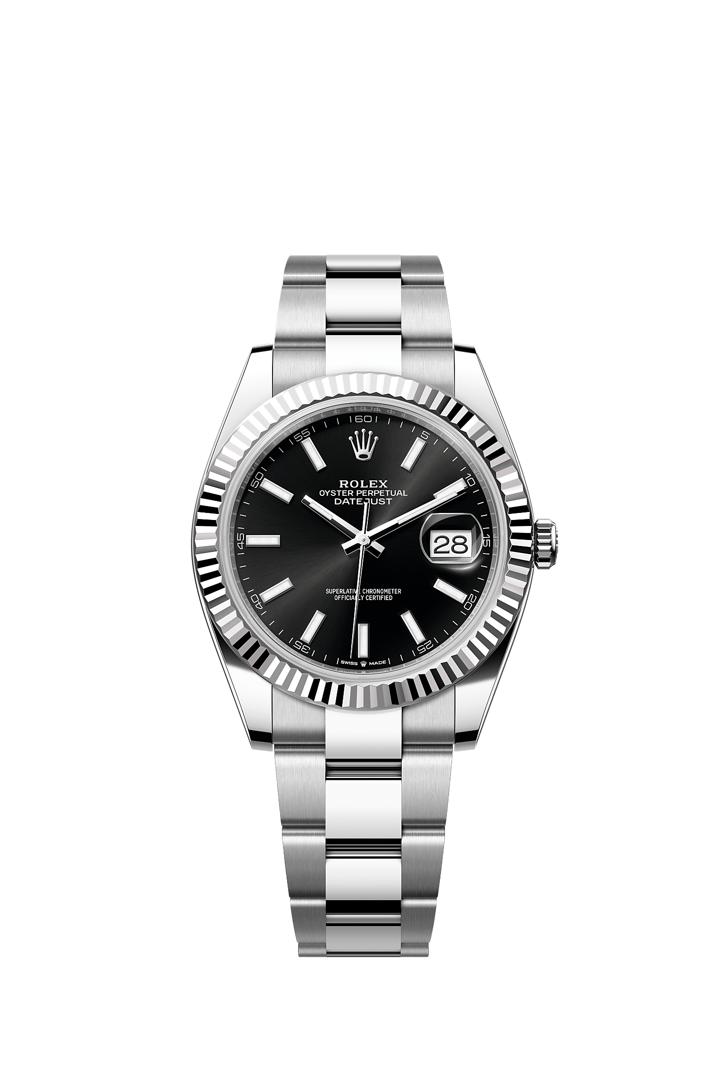 Datejust 41, Oyster, 41 mm, Oystersteel and white gold, Dial : Bright black, Rolex