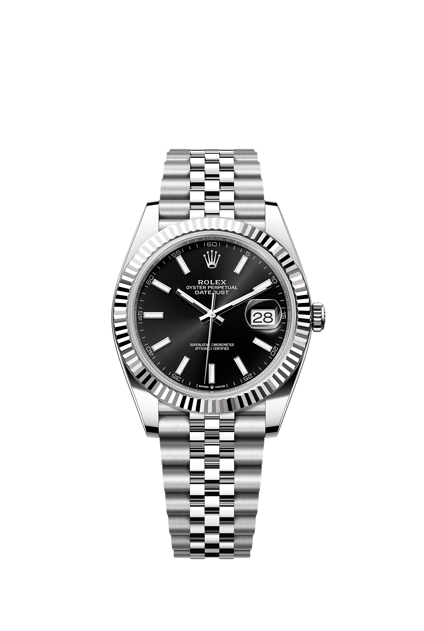 Datejust 41, Oyster, 41 мм, сталь Oystersteel и белое золото, Циферблат : Ослепительно-черный, Rolex